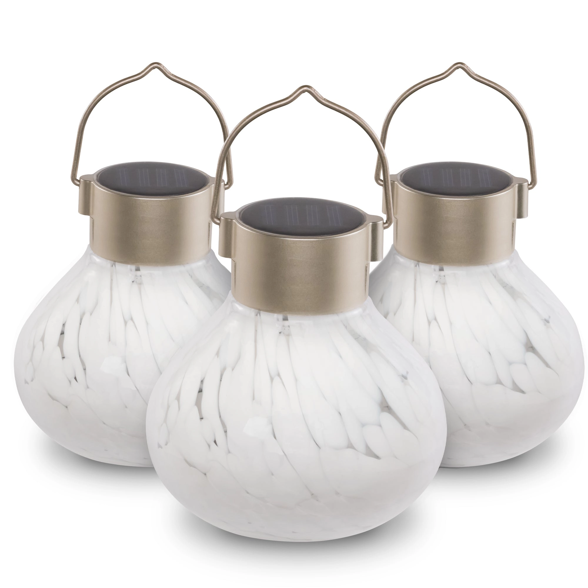 Allsop Home & Garden Solar Tea Lantern Handblown Glass 3 pack