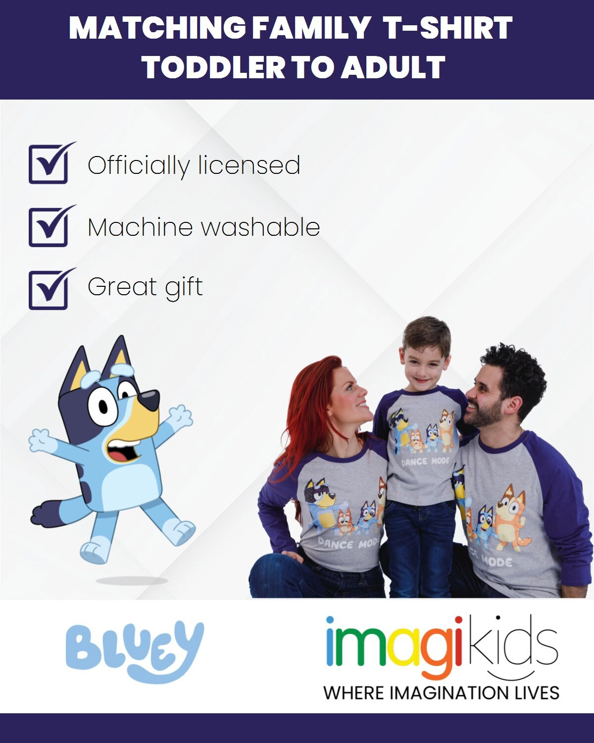 Bluey Matching Family Long Sleeve Raglan Tee