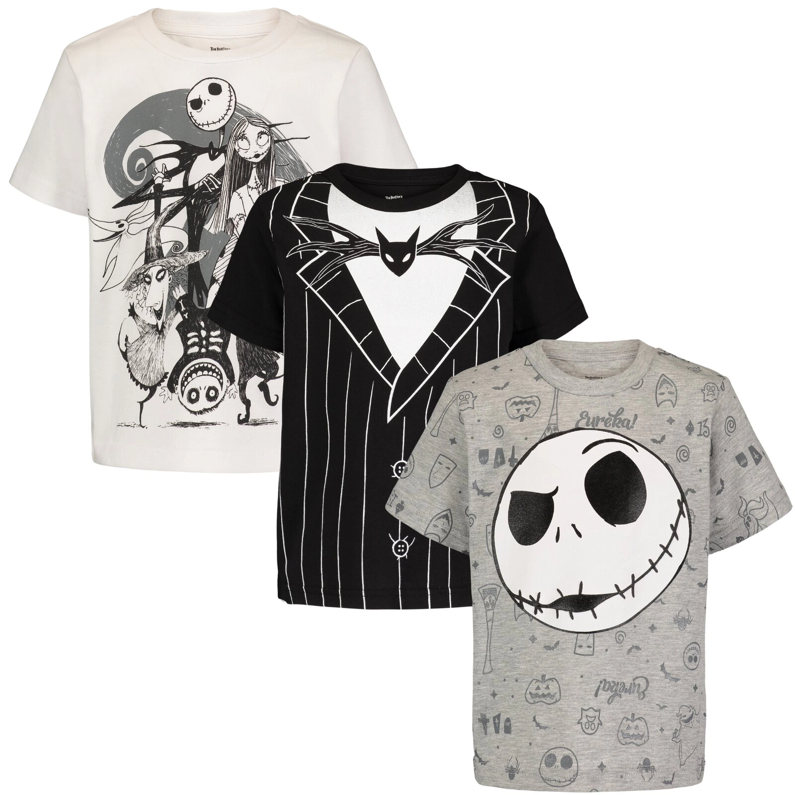Disney Nightmare Before Christmas Boys' 3-Pack Short Sleeve T-Shirts