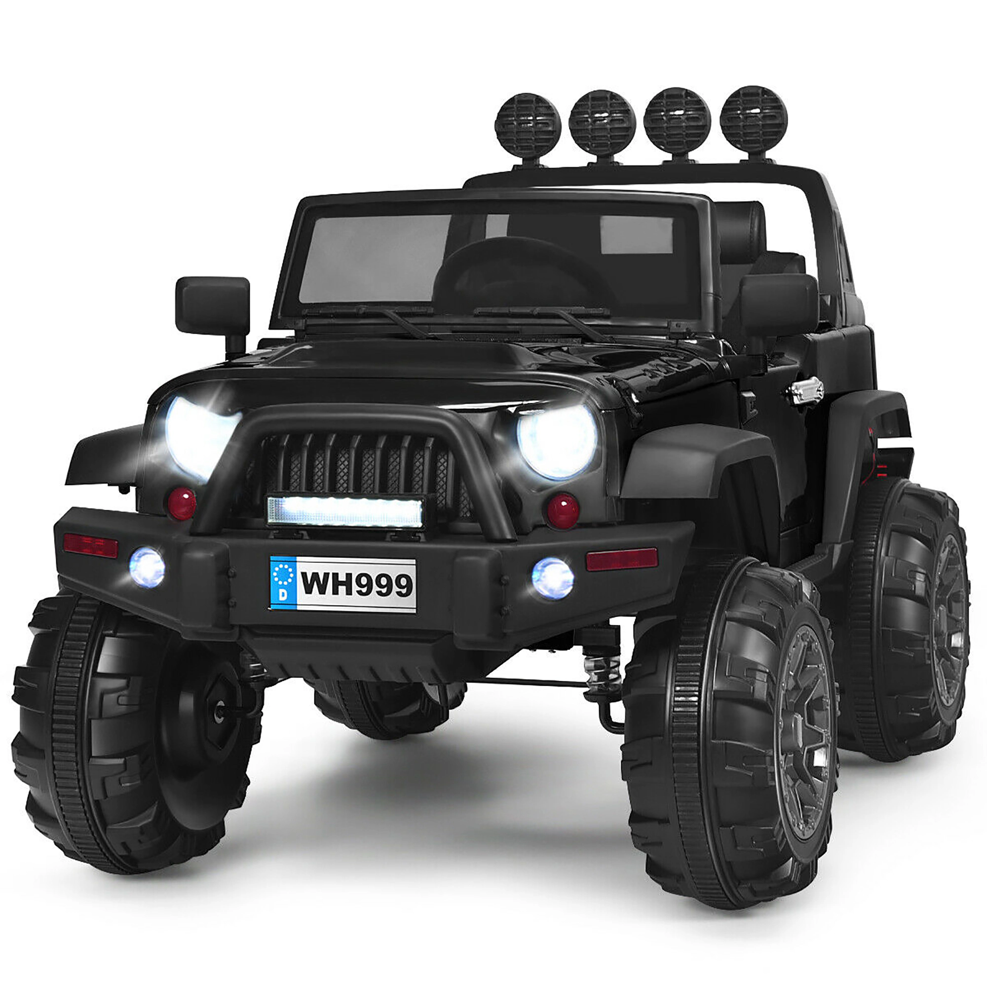 Costway 12V Kids Ride On Truck RC Car w/ LED Lights Music Trunk