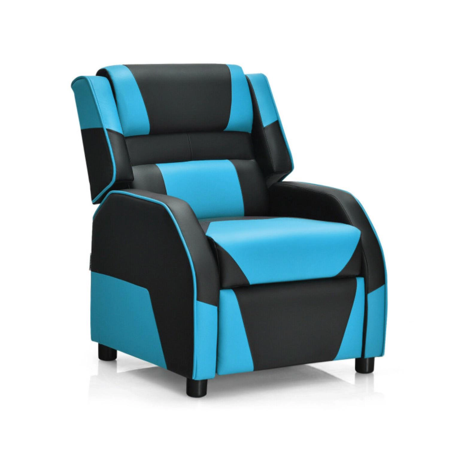 Hivvago Kids Youth Pu Leather Gaming Sofa Recliner With Headrest And Footrest
