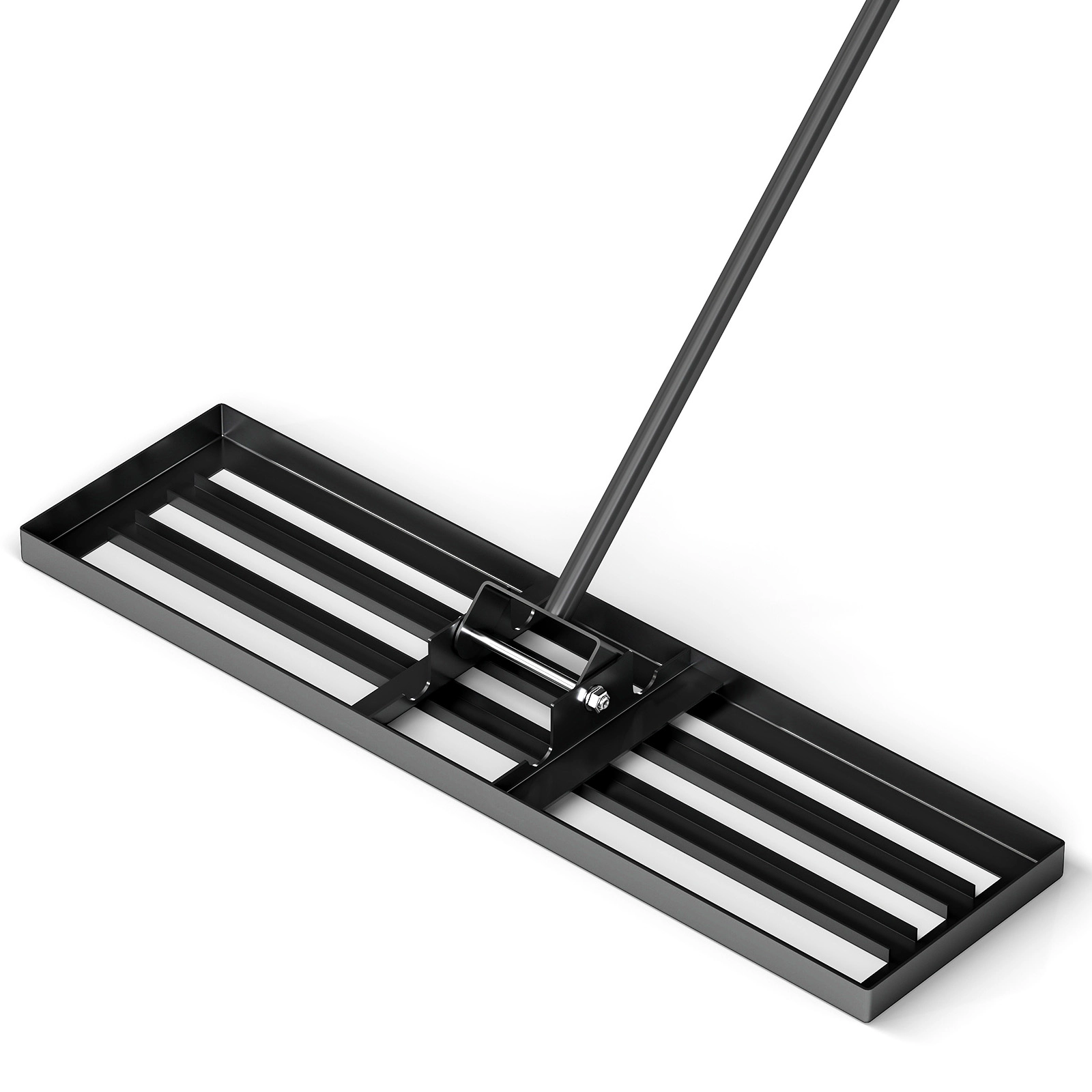 SUGIFT Black Lawn Leveling Rake with 67-in Long Handle and PVC Grips for Topdressing 36-in W 10-in D