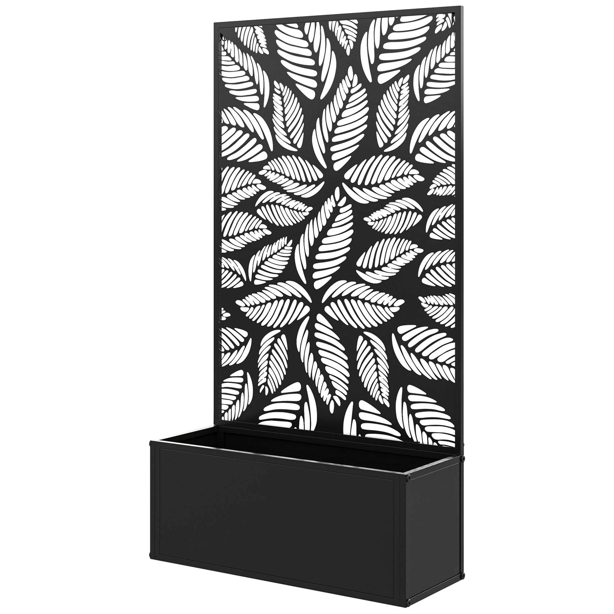 HONGGE Metal Garden Bed with Trellis for Climbing Plants, Freestanding or Wall Mounted Flower Bed for Garden, Patio