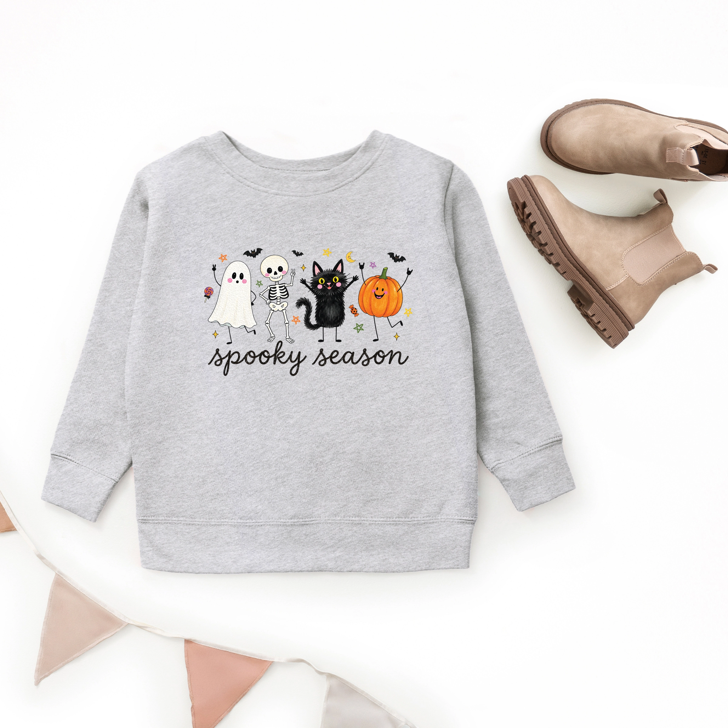 The Juniper Shop - Youth Graphic Sweatshirt Spooky Season Stick Figures