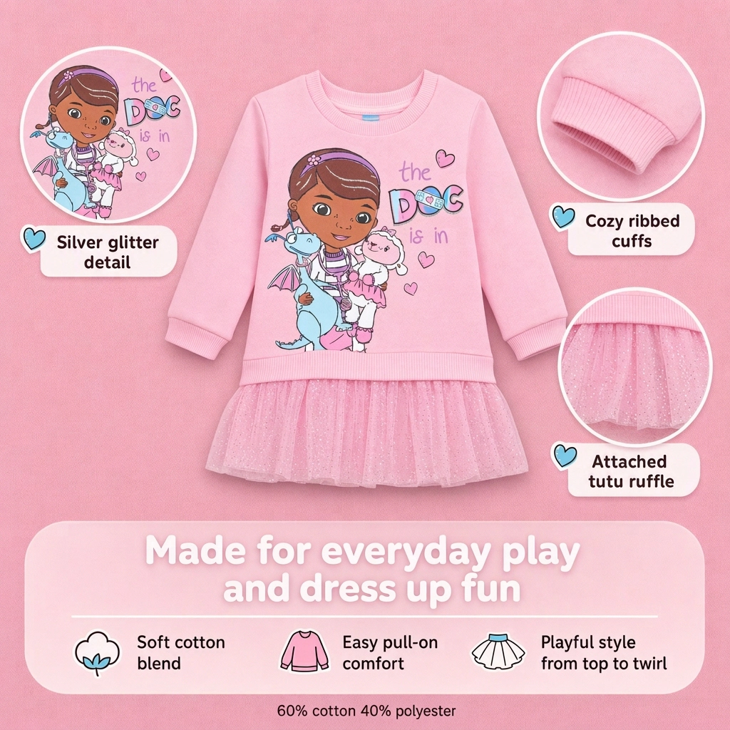 Disney Doc Mcstuffins Girls' Fleece Sweatshirt