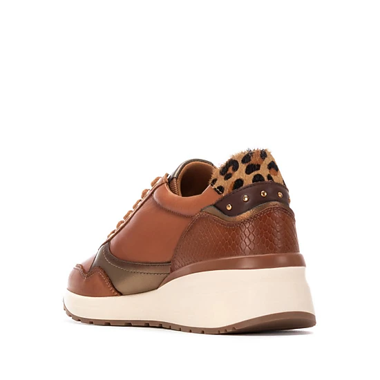 Women's Leather Wedge Lace-Up Sneakers Carmela Collection By XTI