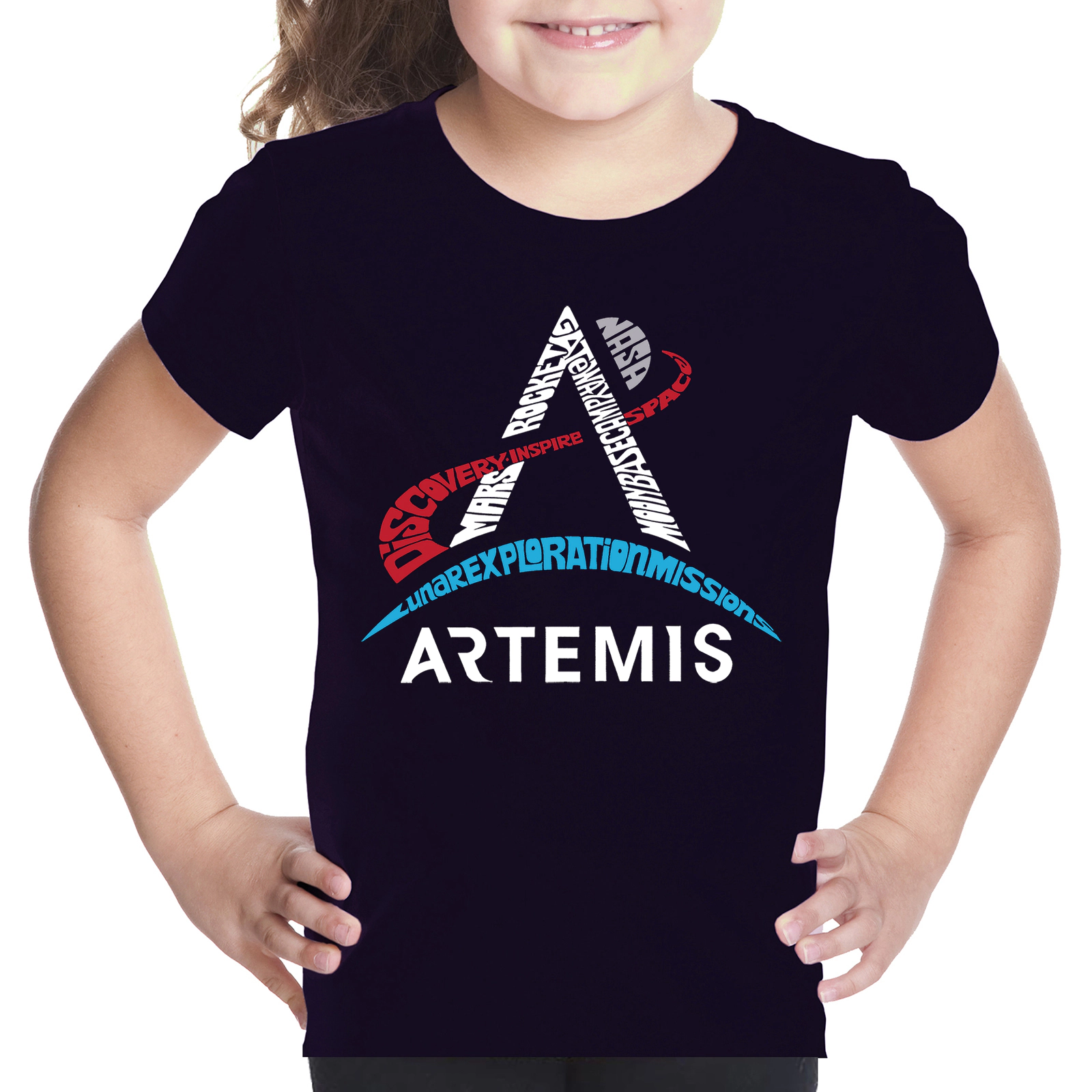 LA Pop Art Girls Word T-Shirt - NASA Artemis Logo