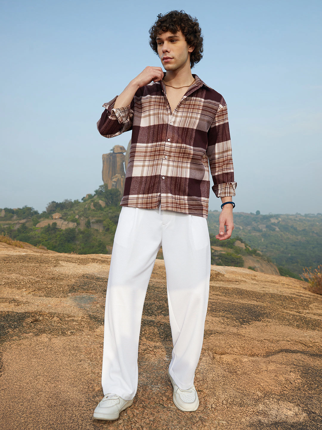 Cahoot Men's Plaid Oversized Shirt