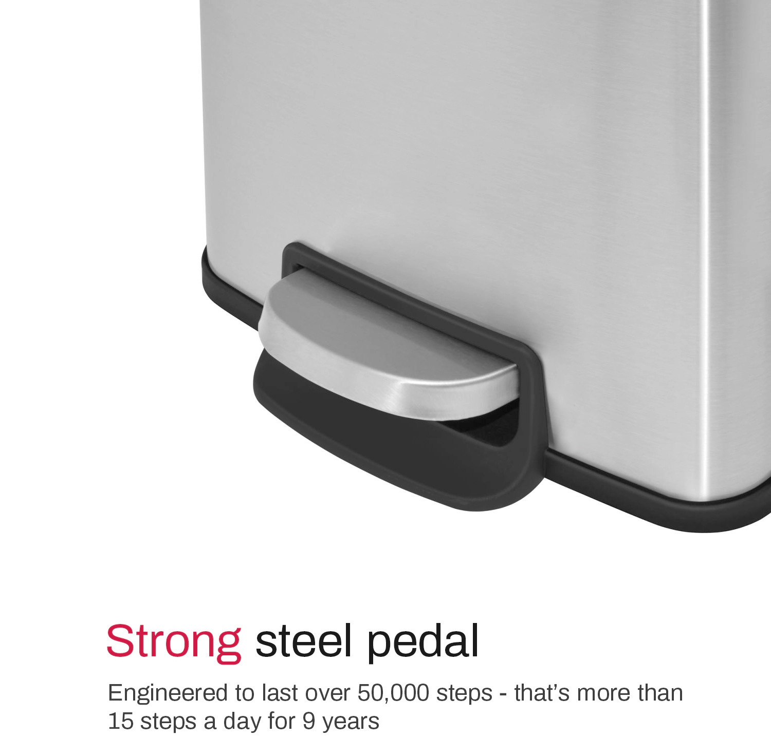 Innovaze 8 Gal./30 Liter Rectangular Stainless Steel step-on Trash Can for Kitchen