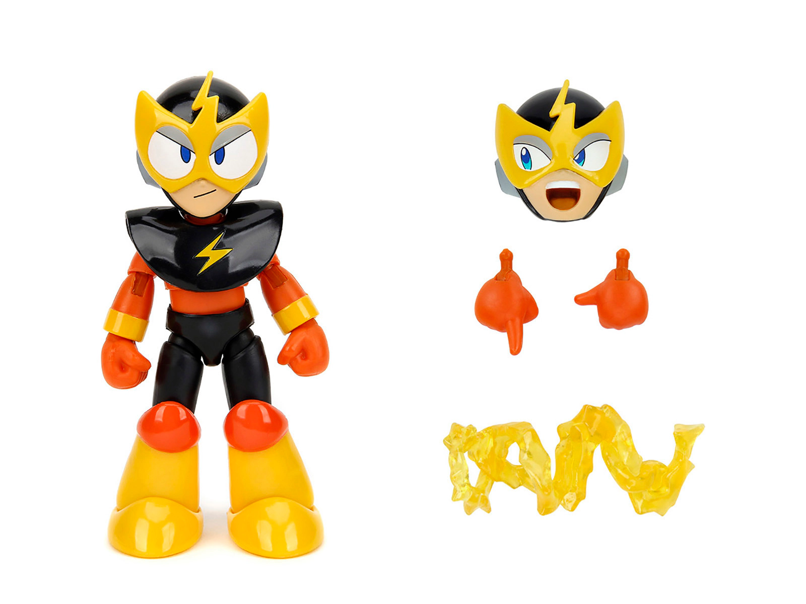 Jada Elec Man 4.5" Moveable Figure with Accessories and Alternate Head and Hands "Mega Man" (1987) Video Game