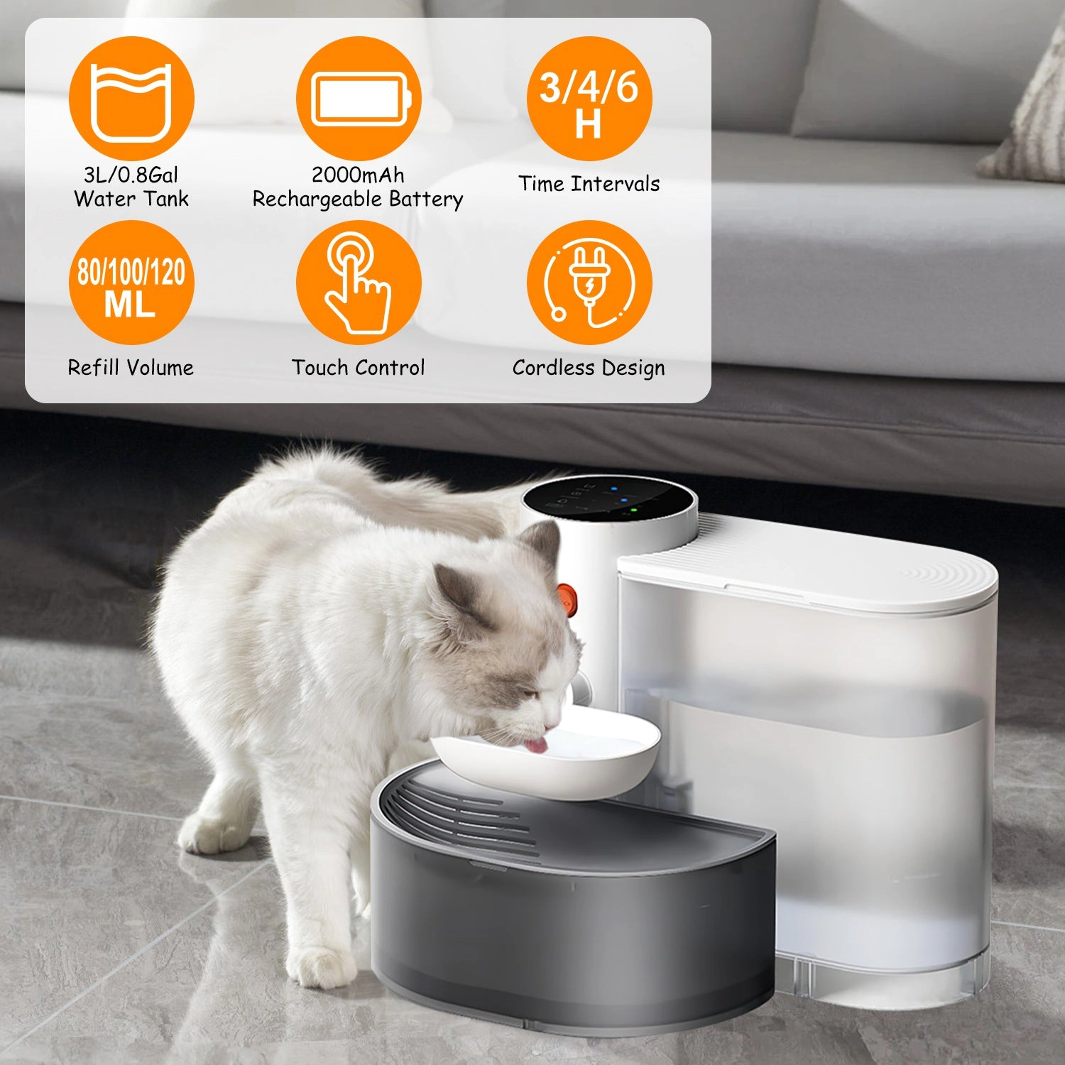 GBruno Self-Refilling Smart Pet Water Fountain