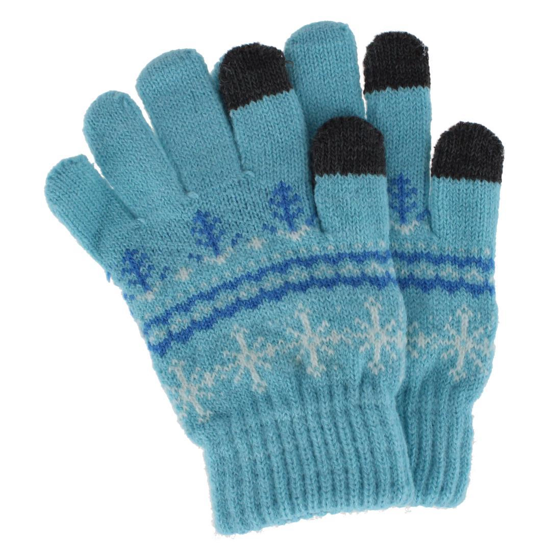 Grand Sierra Girl's One Snowflake Pattern Touchscreen Gloves