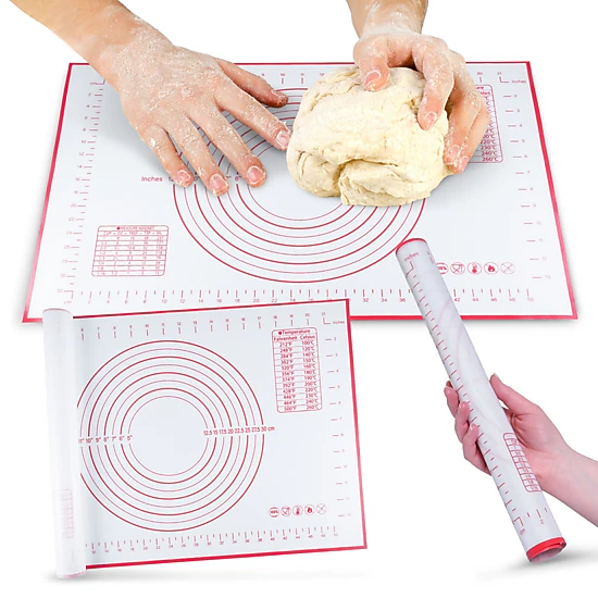 Cheer Collection Silicone Baking Mat for Dough and Baking Cookies Pizza