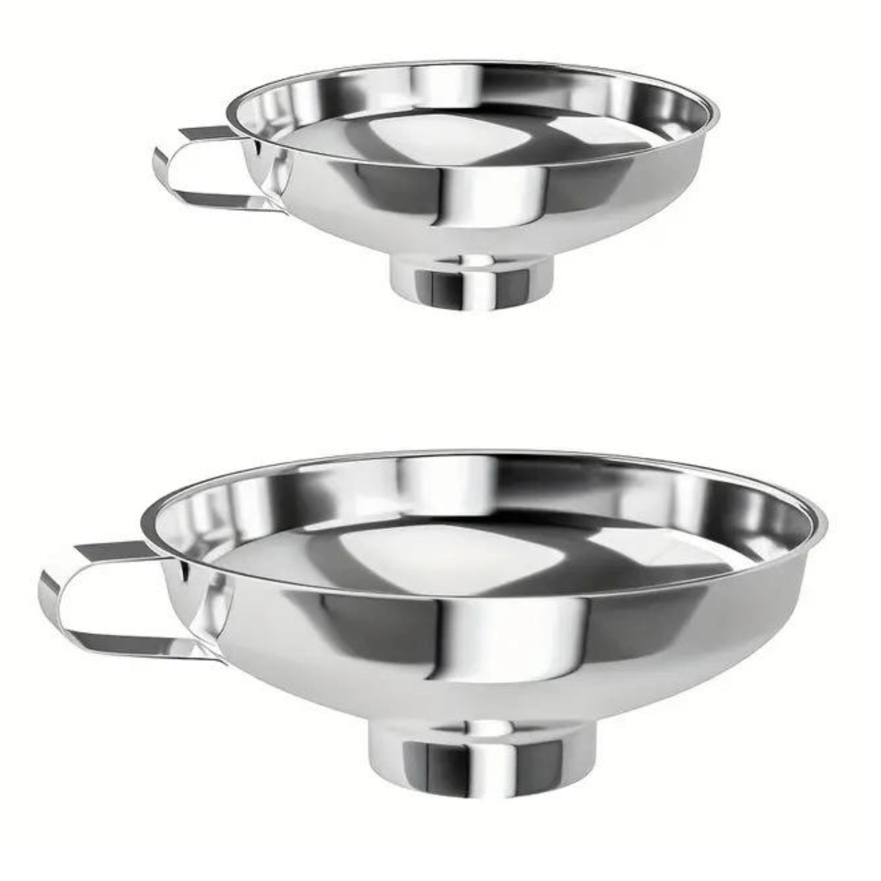 Kitcheniva 2-Piece Large Size 5.8" & Small Size 4.1" Stainless Wide Mouth Canning Funnel Set With Handle