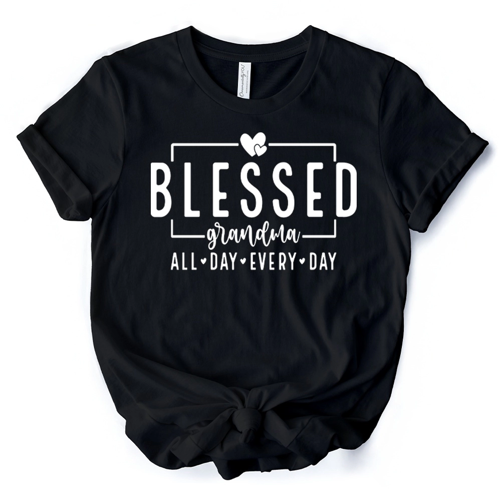 OrnamentallyYou Womens Blessed Grandma T-Shirt