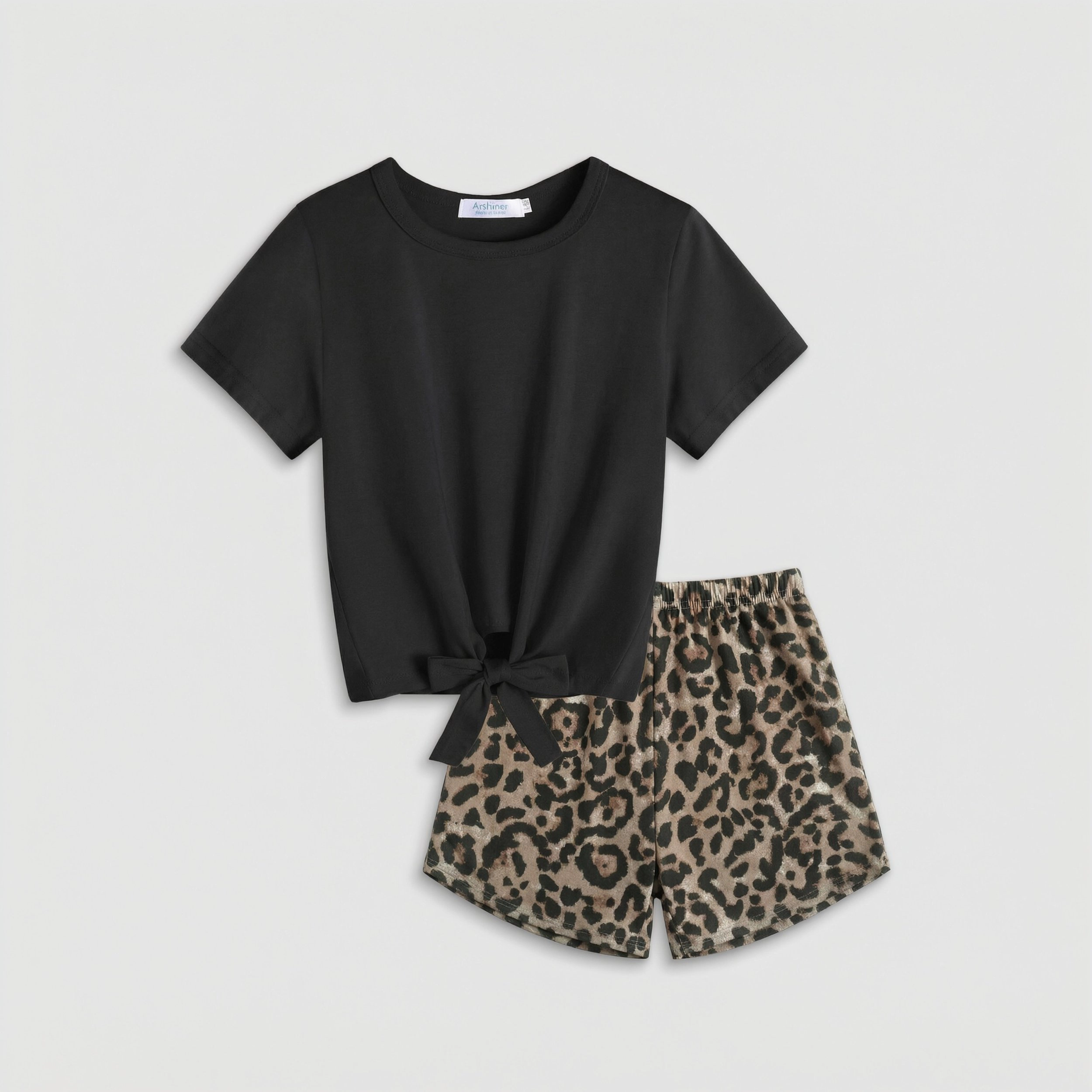 Arshiner Girls Piece Outfits Summer Clothes Short Sleeve Tops And Paperbag Waist Shorts Set Cut