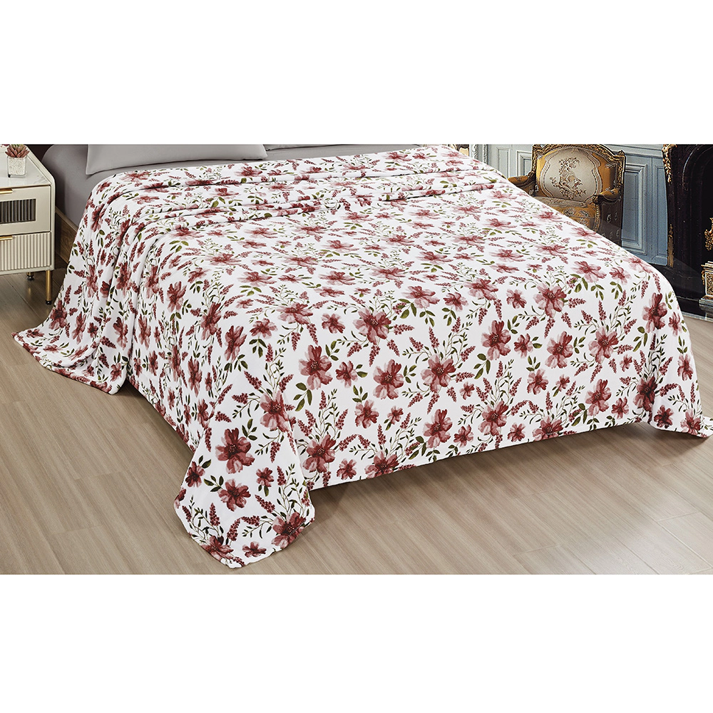 Plazatex Luxurious Ultra Soft Lightweight Rayla Printed Bed Blanket Floral 90" x 90"
