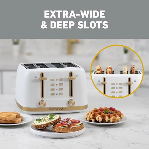 WEST BEND 4-Slice Toaster White and Gold