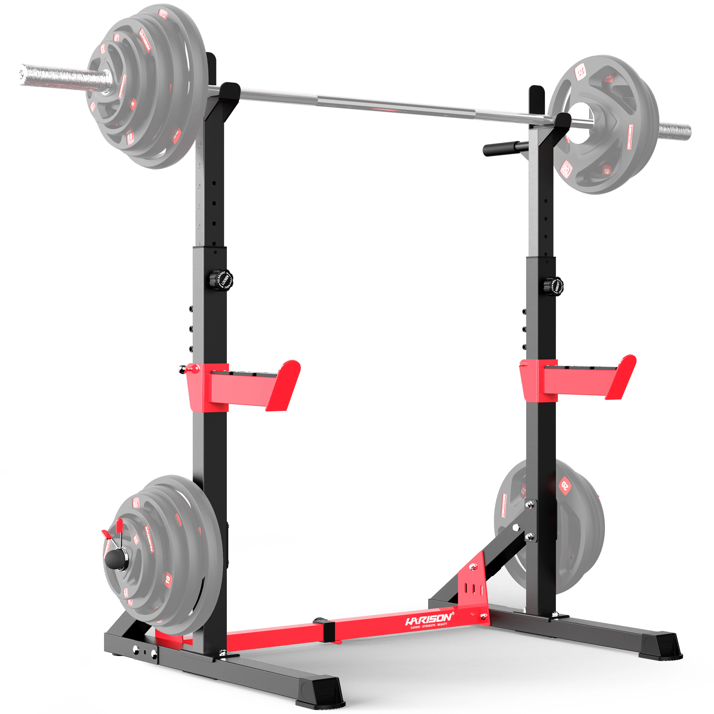HARISON Adjustable Squat Rack for Home Gym, 650 LB Half Rack with Pull-Up & Dip Stations