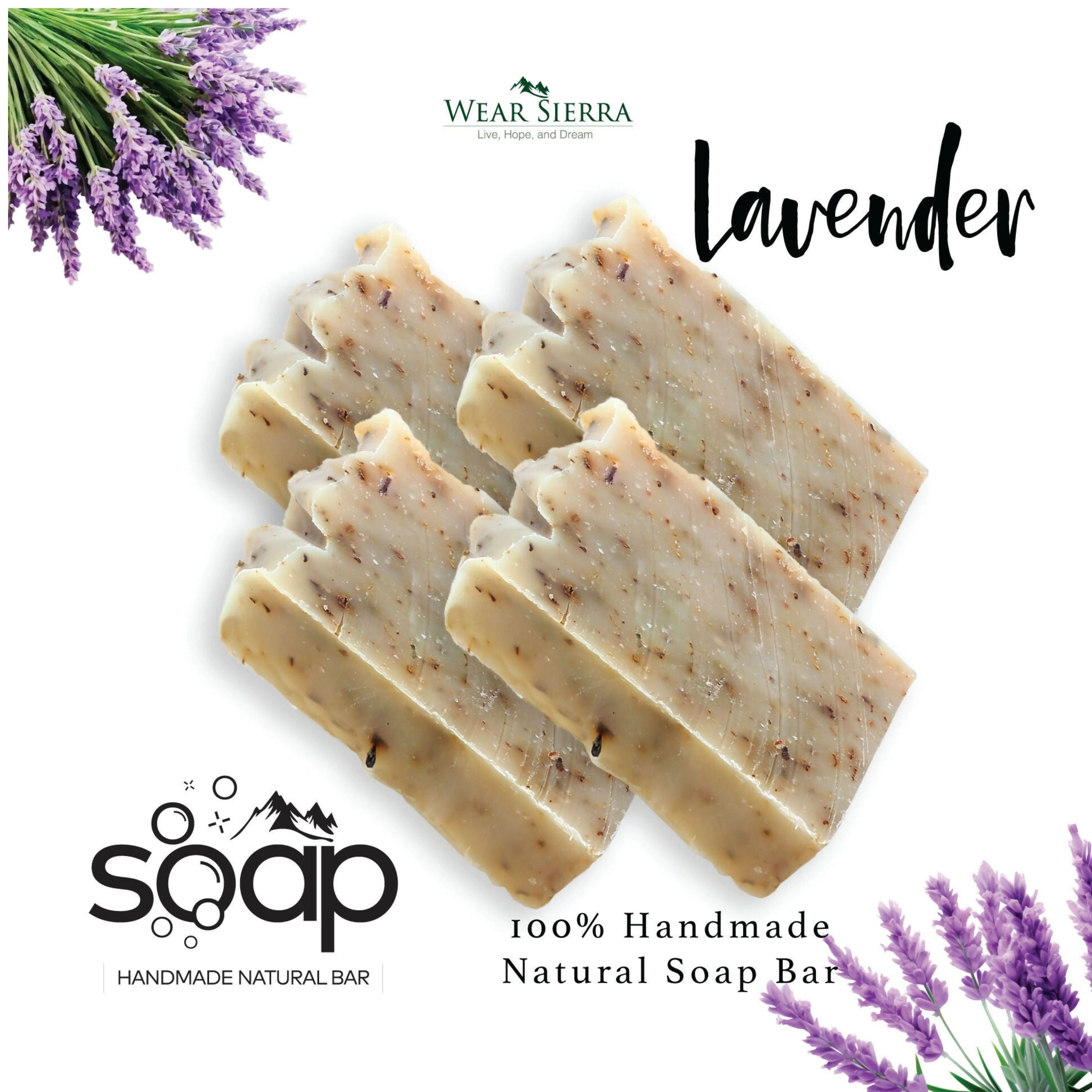 Wear Sierra Handmade Lavender Bar Soap Pack Of