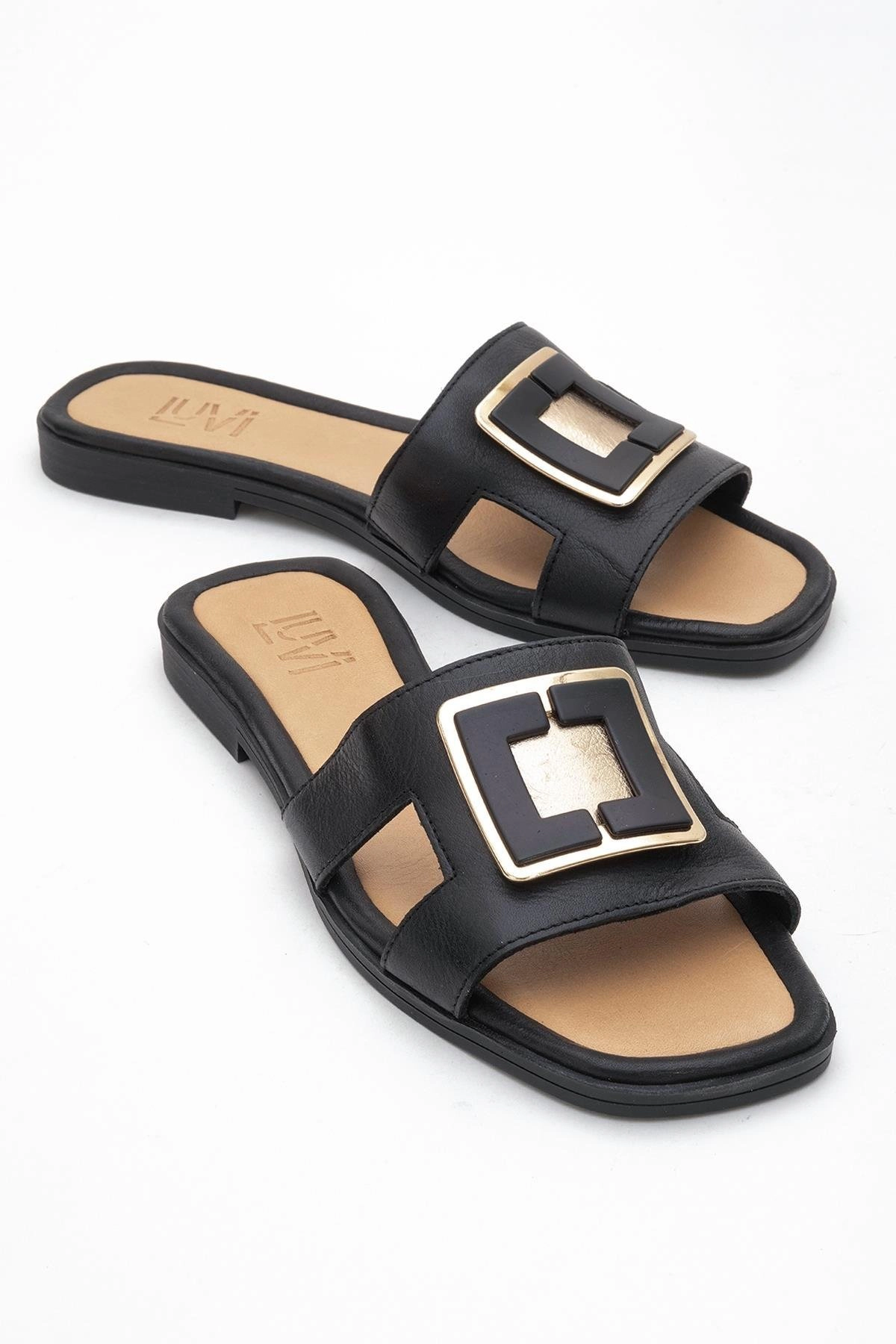 Forever & Always Womens MILLIE Leather Buckle Slide