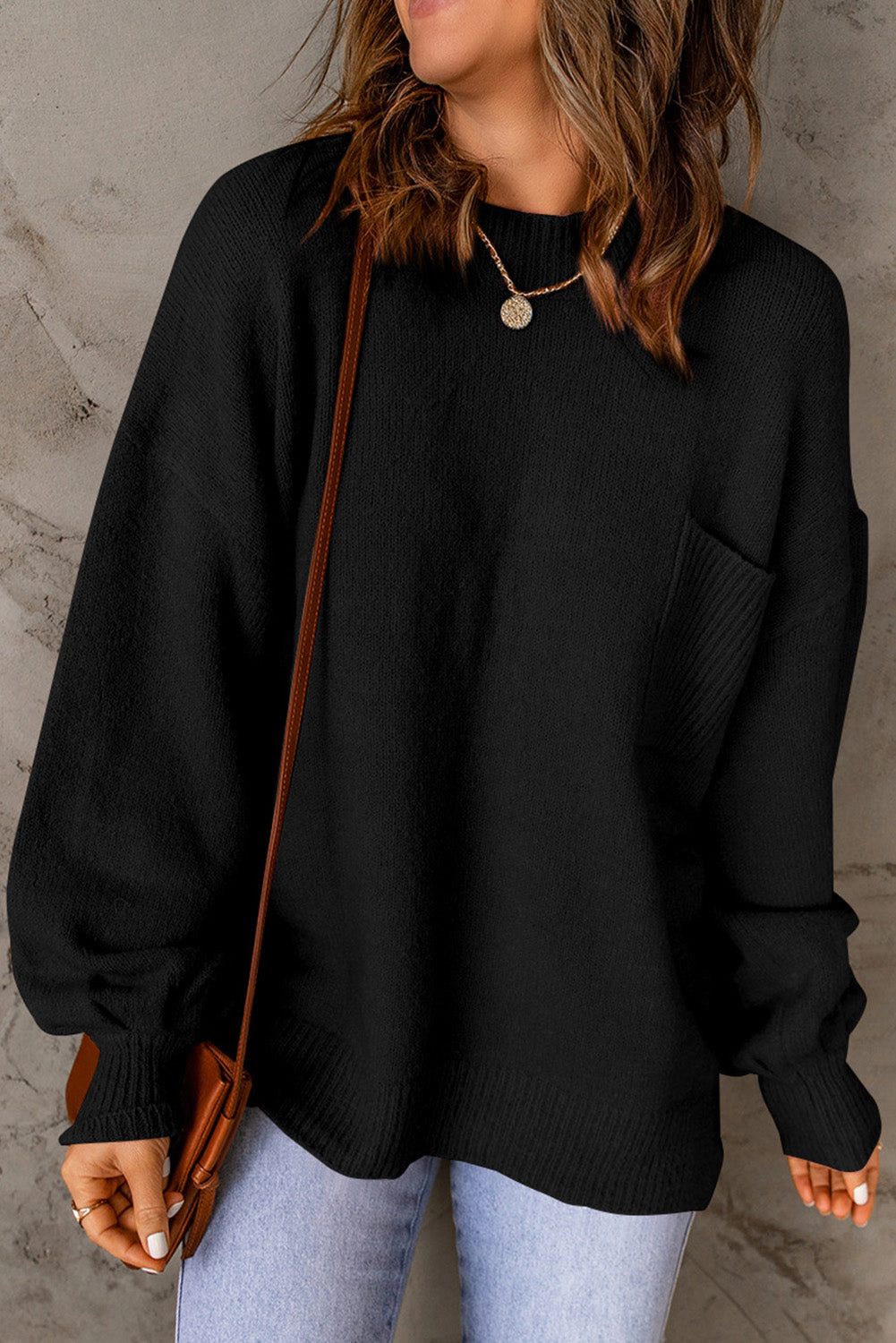 Threaded Pear Women's Ella Color Puffy Sleeve Sweater