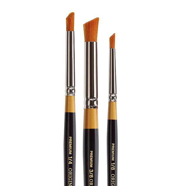 KINGART Original Gold 9850 Deerfoot Stippler Brush Set - Golden Taklon, 3-Piece