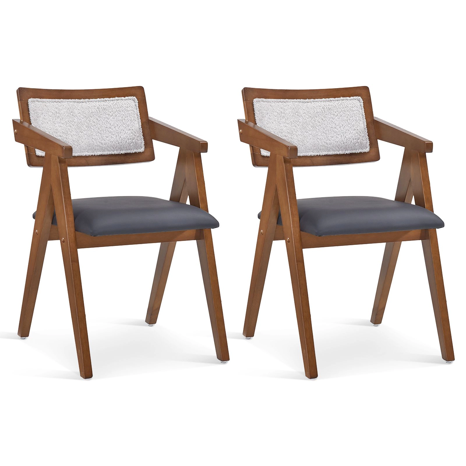 SlickBlue Unisex Sherpa Accent Chairs Set of 2 With Wood Frame