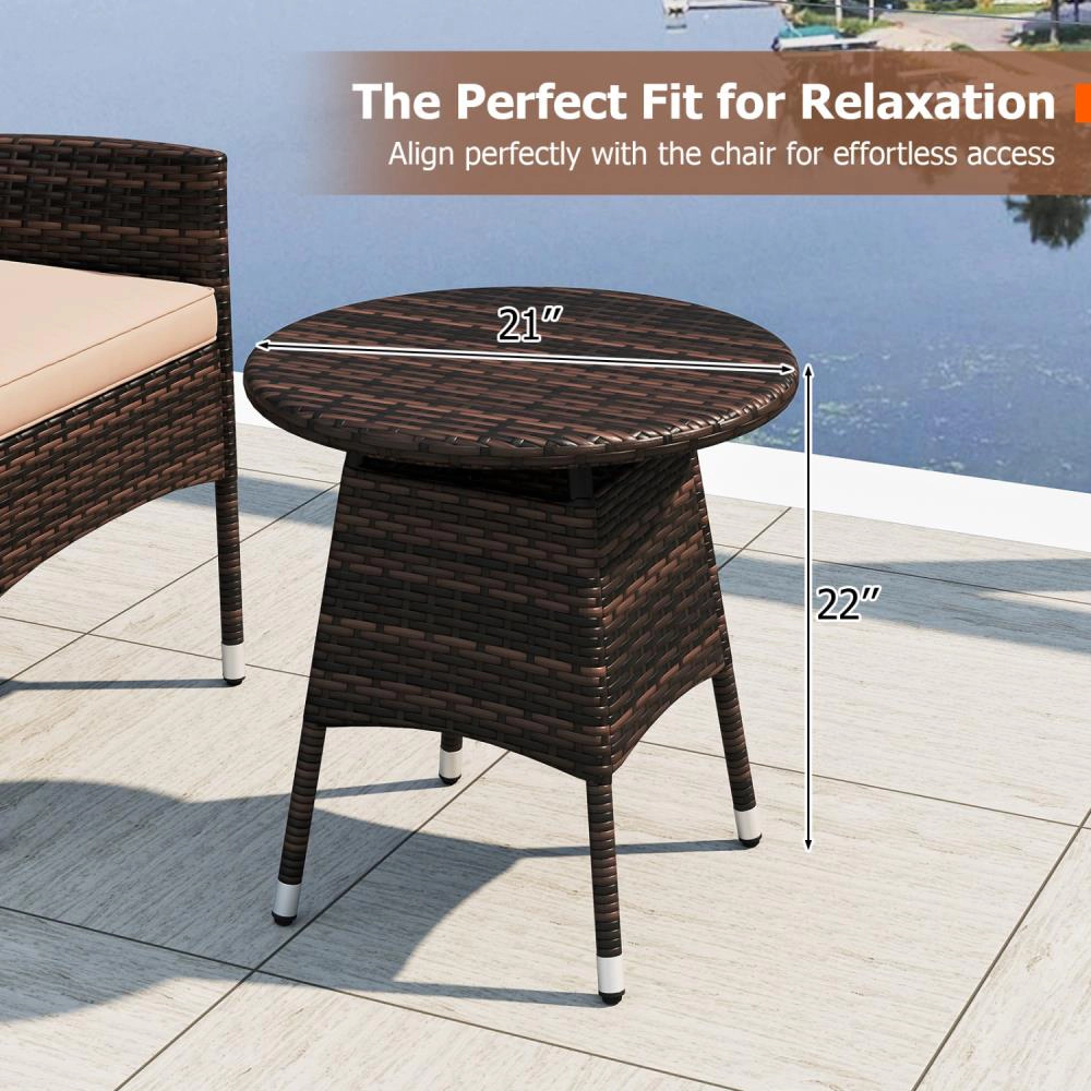 Hivvago 3 Piece Patio Furniture Set Outside Bistro For Porch