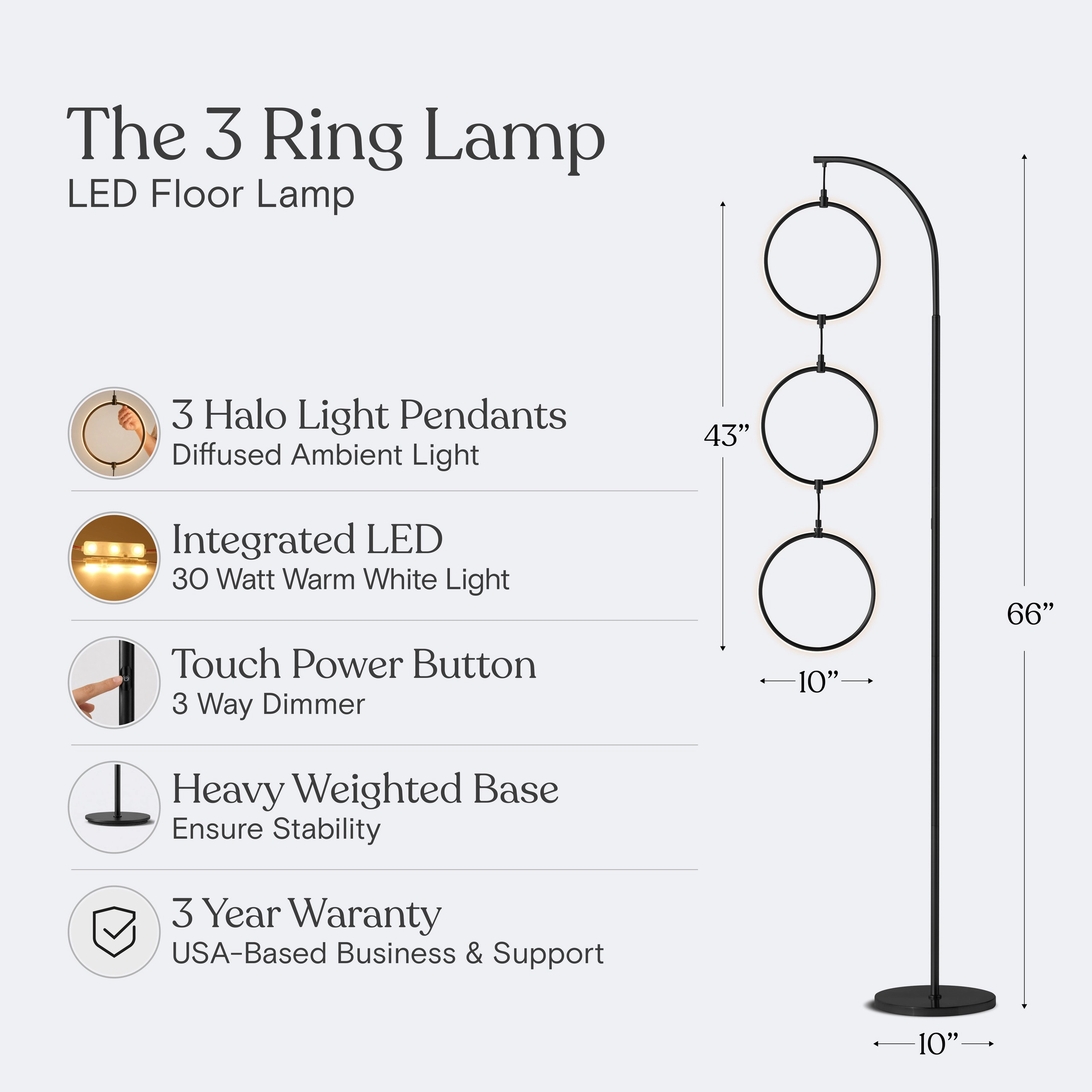 Brightech 3 Ring LED Floor Lamp