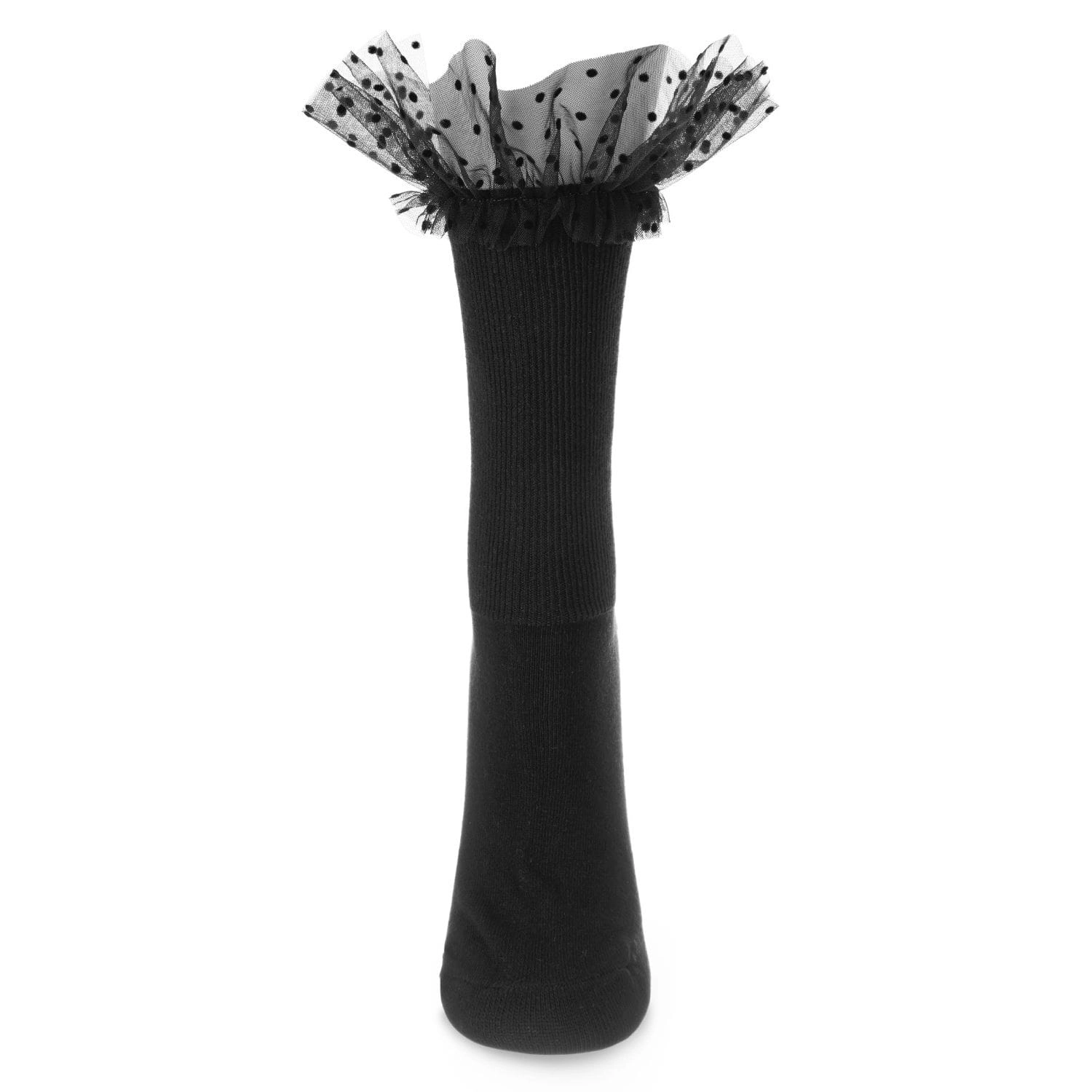 MeMoi Women's Confetti Tulle Surprise Ruffle Cuff Crew Socks