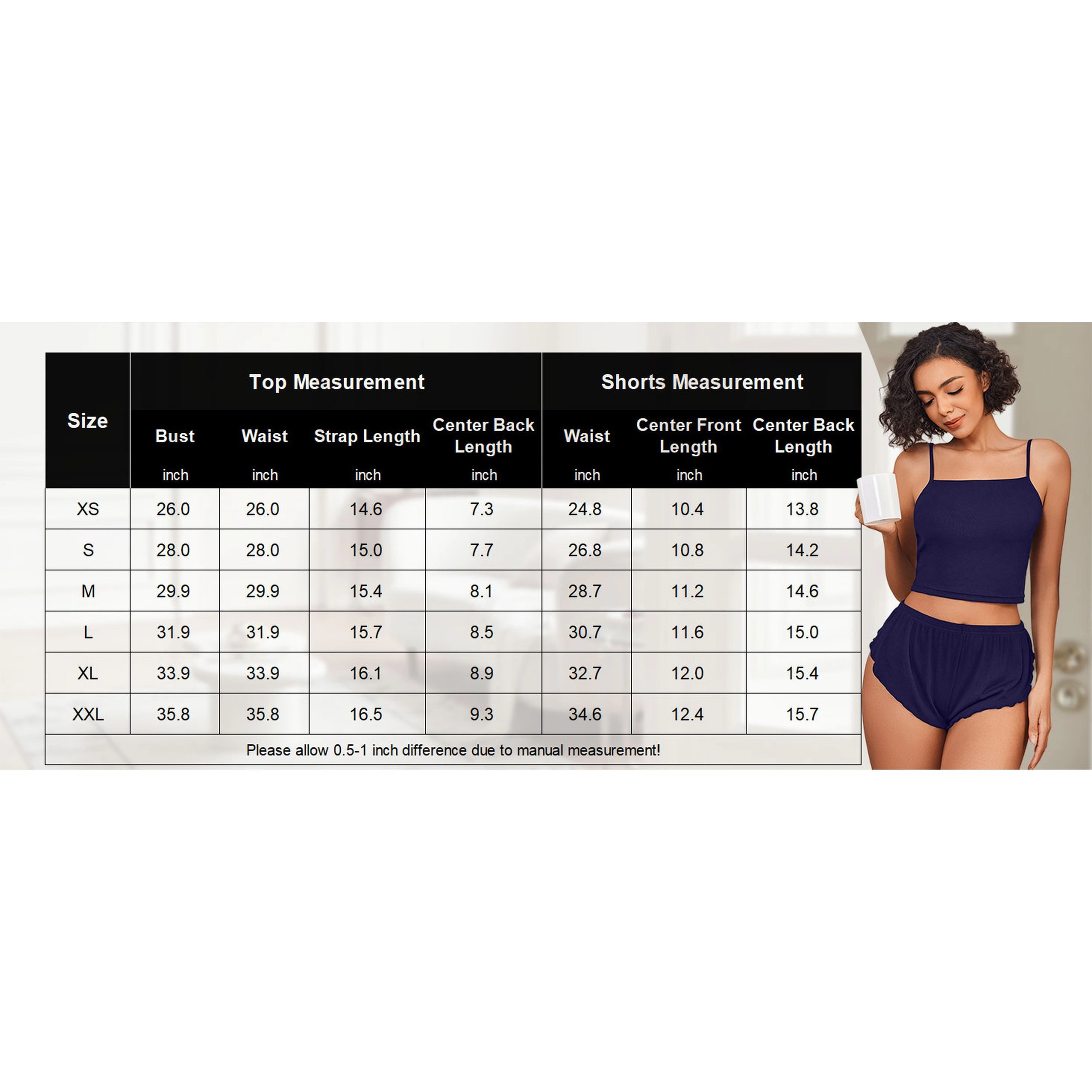 Avidlove Women's Ribbed Cami Pajama Set