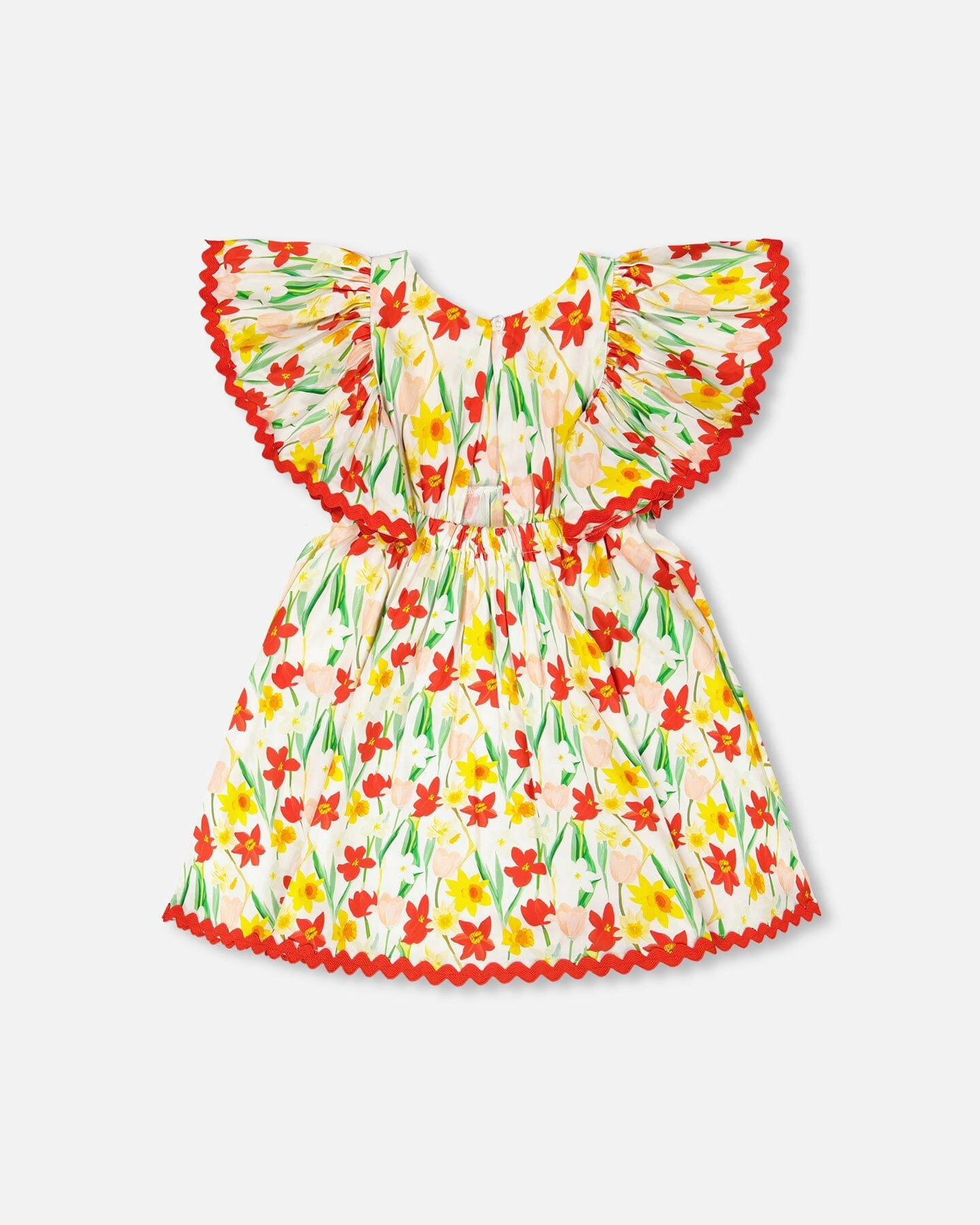 Deux par Girls Viscose Dress Daffodil Print