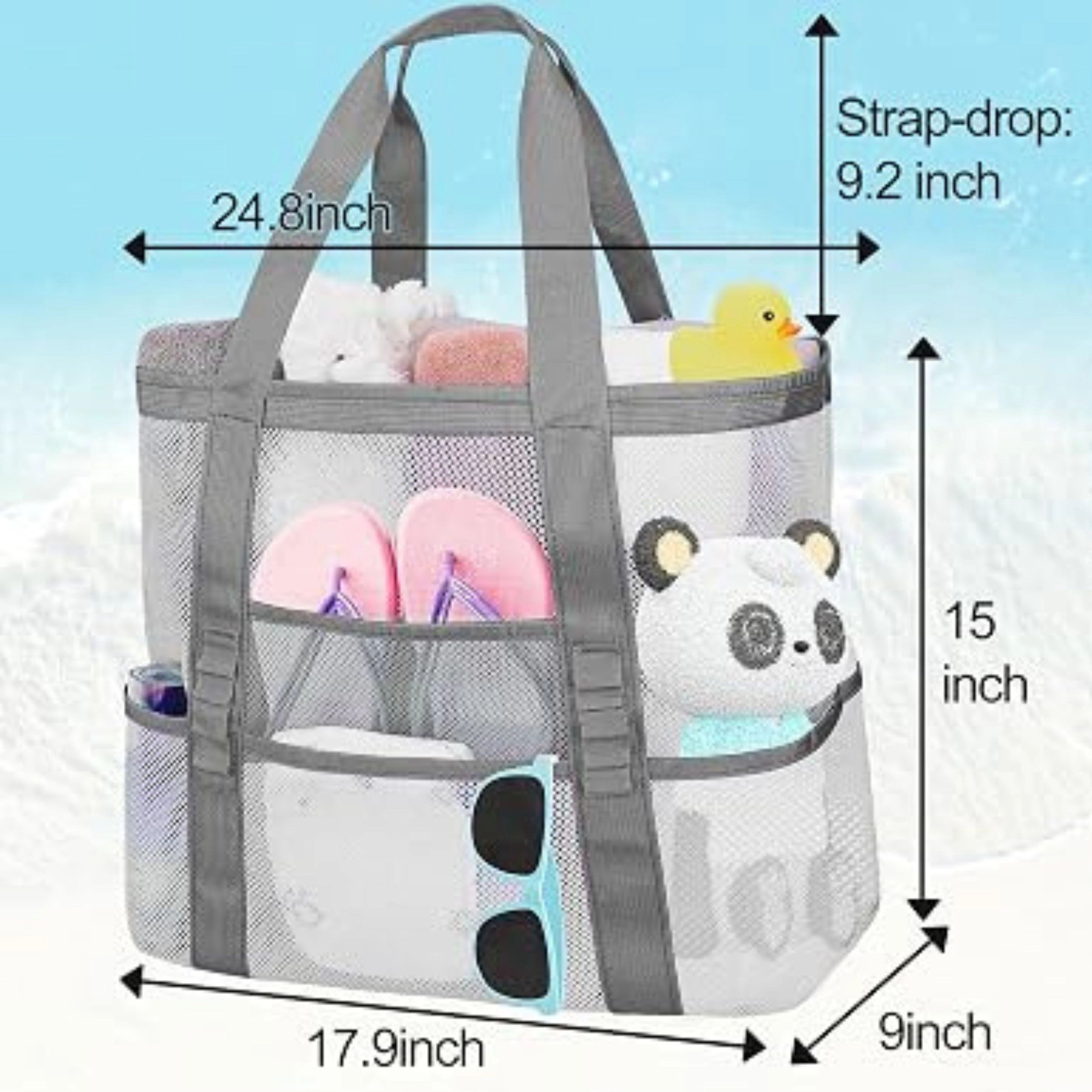 SS Design Womens Mesh Beach Tote Bag Waterproof Sandproof
