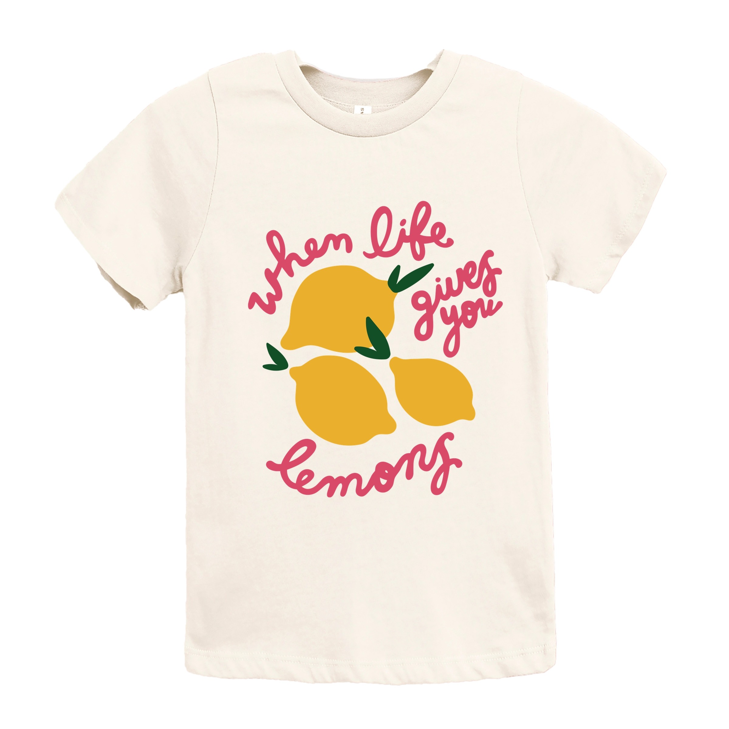 The Juniper Shop - When Life Gives You Lemons Cursive Youth Short Sleeve Graphic T-Shirt