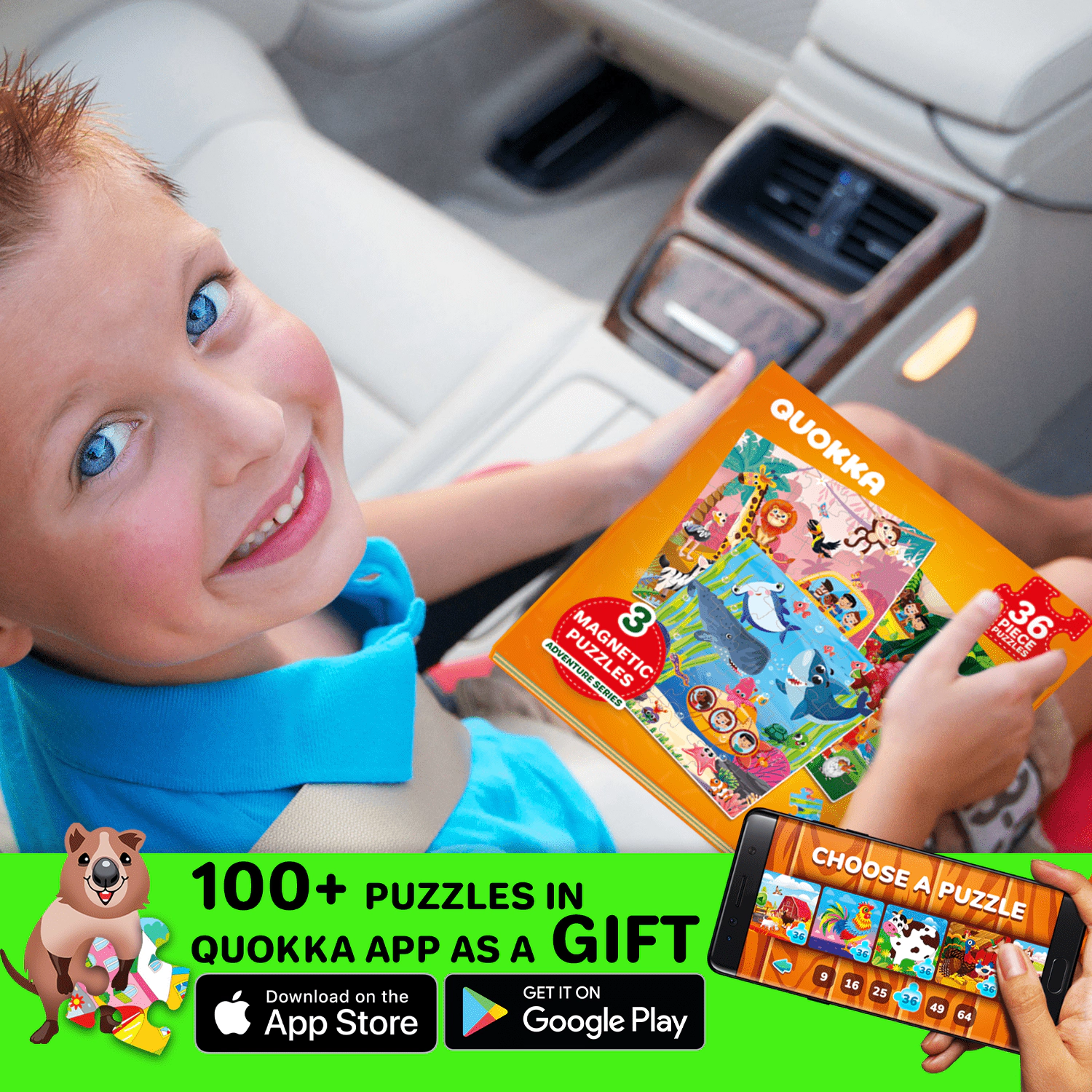 QUOKKA Magnetic Travel Puzzle Set, Animal, Space, Princess & Math Puzzles, Sudoku Games for Kids Ages 2-12