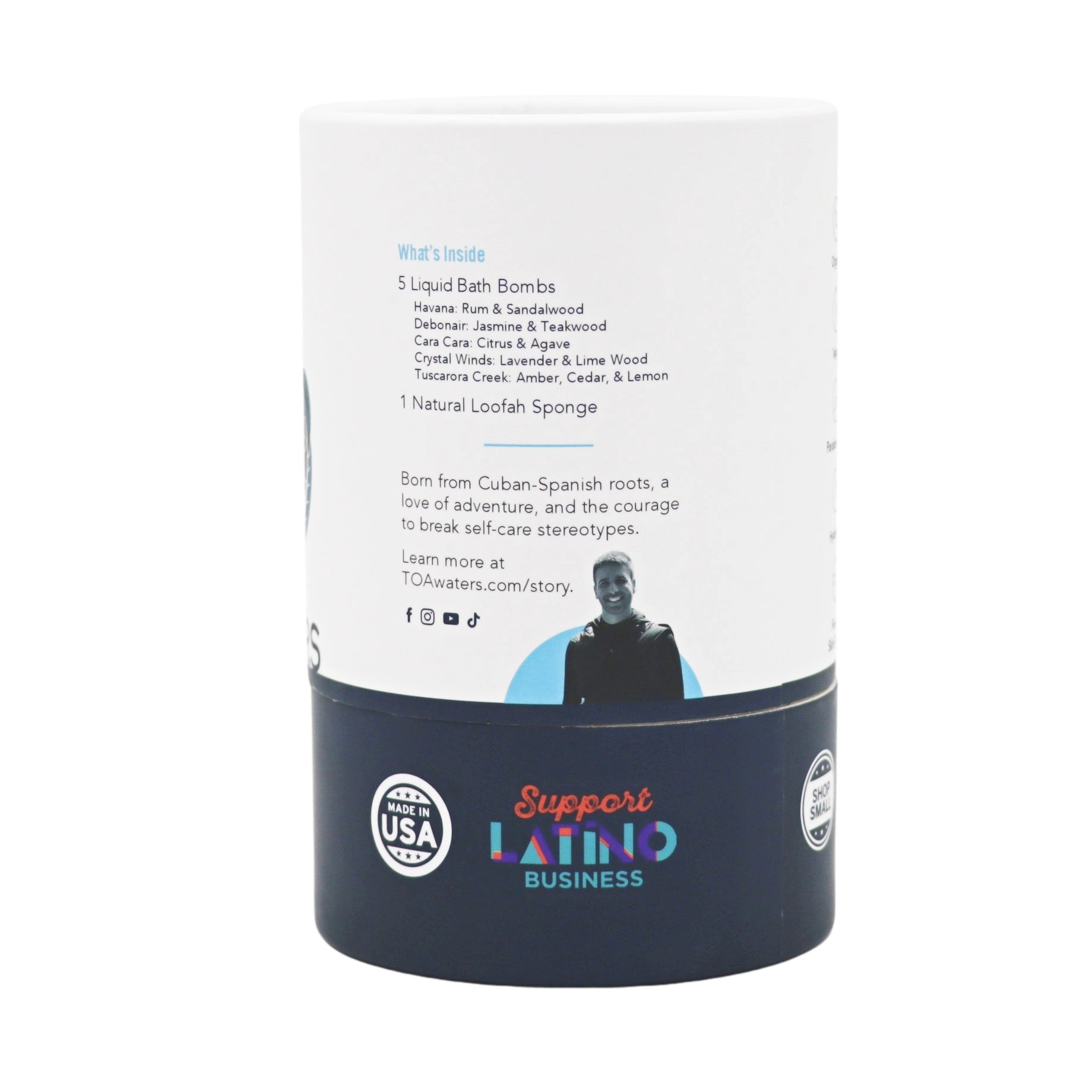 TOA Waters Unisex Gift Set - Liquid Bath Bombs and Loofah Sponge Gift Set