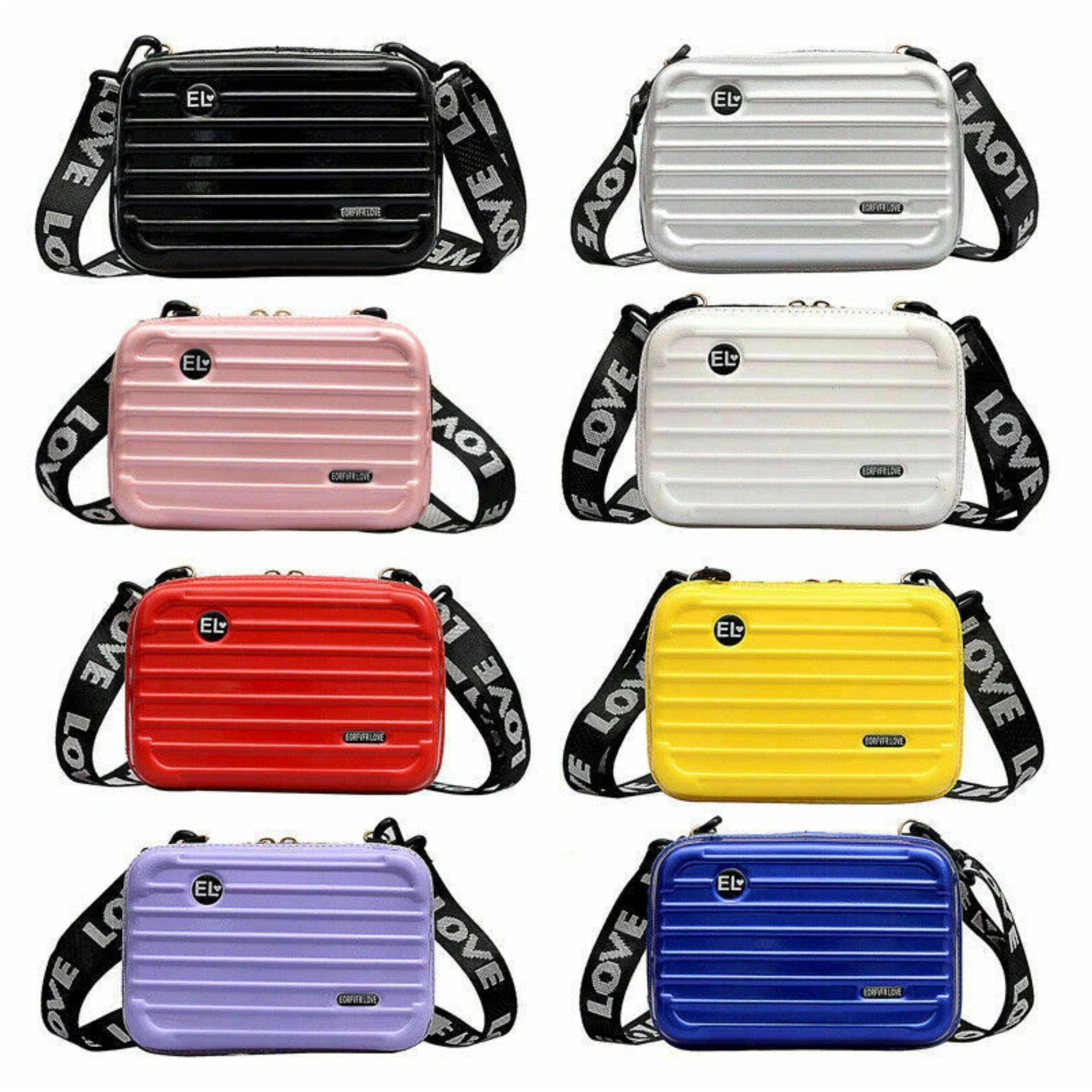 Home Collection Women Mini Suitcase Crossbody Bag with Adjustable Strap