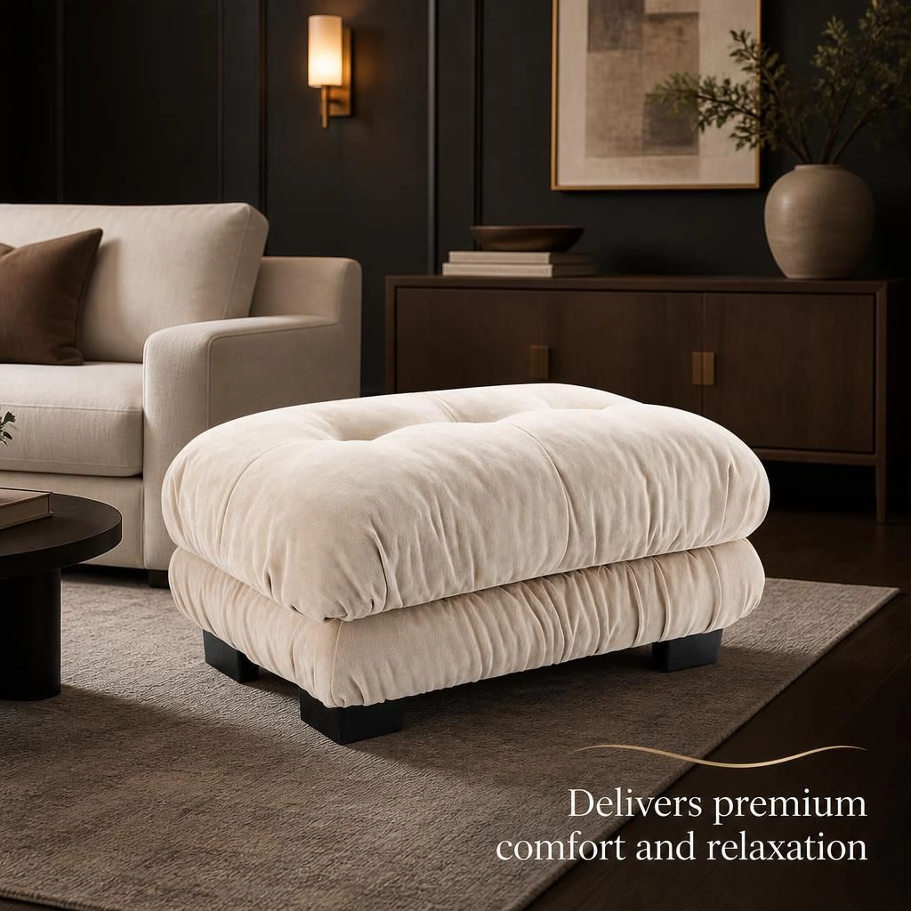 GOODSILO Upholstered Rectangular Multi Use Ottoman