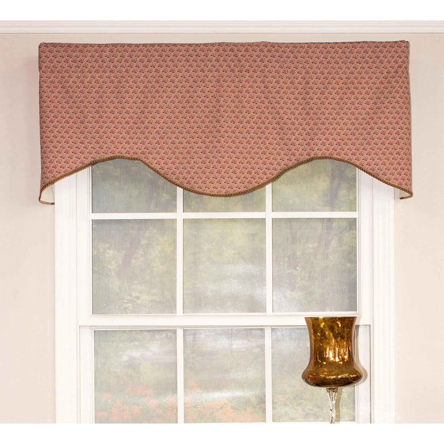 RLF Home Meadow Cornice 100% Cotton with Fully Lined 3" Rod Pocket Valnance for Windows 50" x 17" Lavender