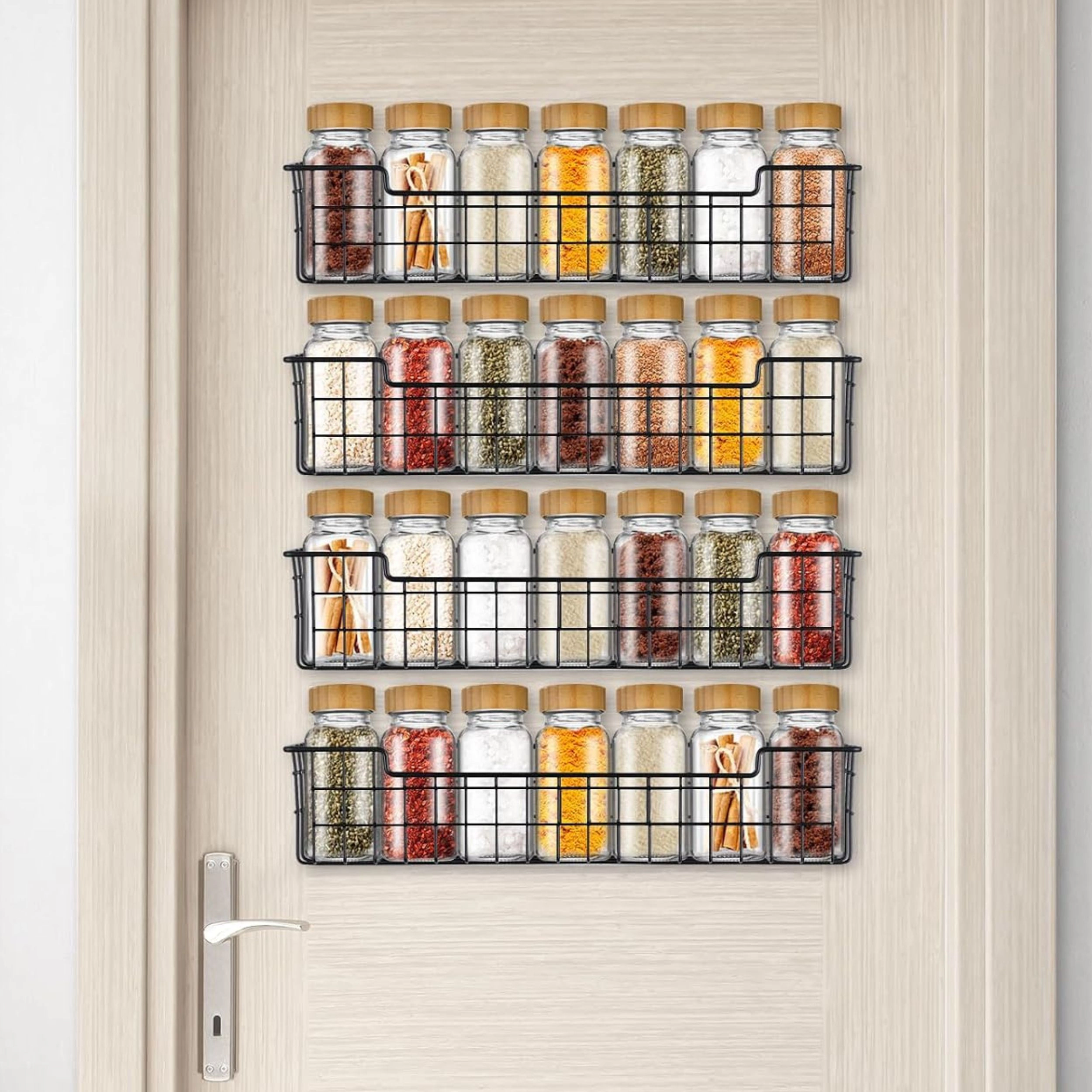 Stock Preferred Wall Mount Metal Spice Rack Organizer for Kitchen Cabinet Pantry