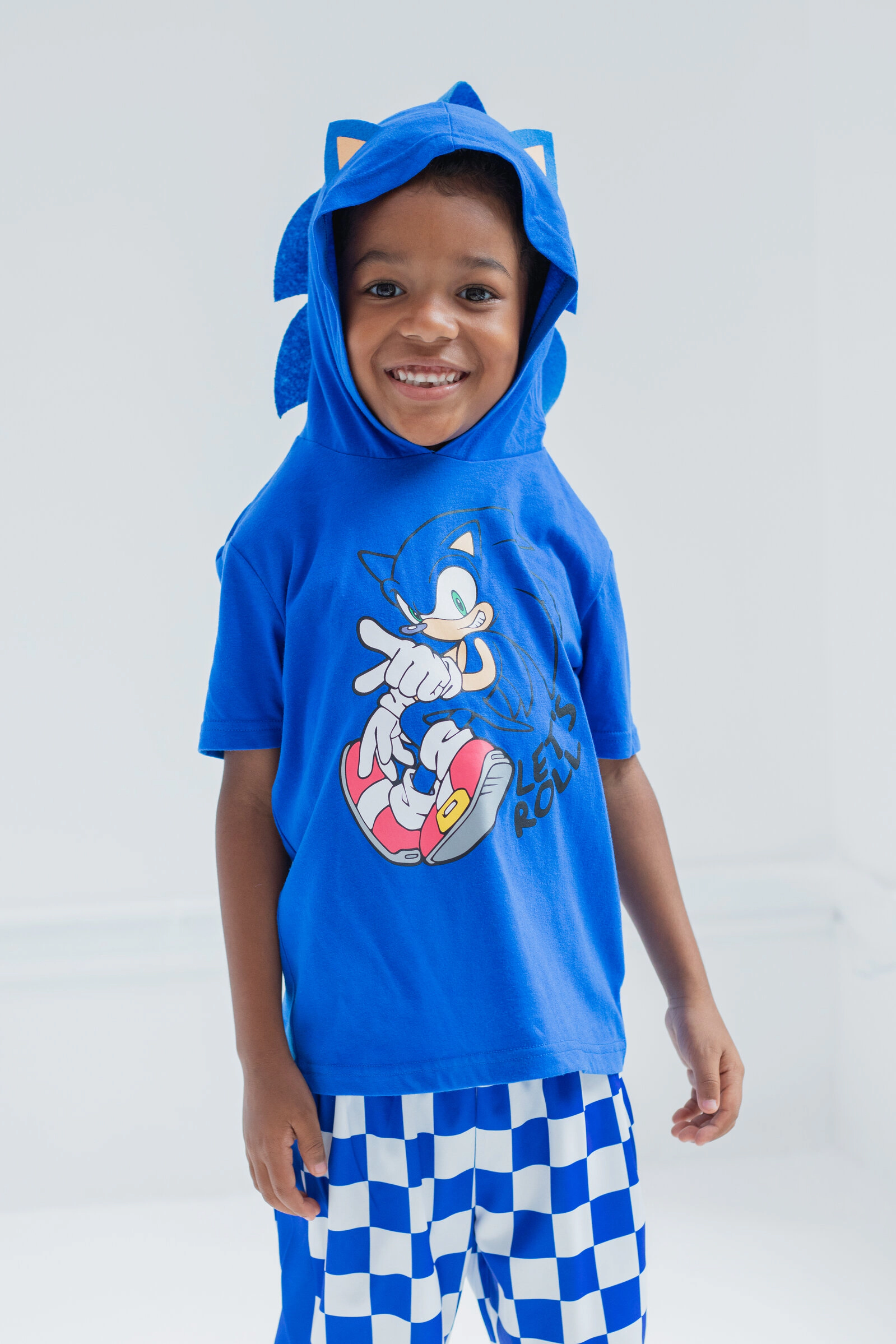 SEGA Sonic the Hedgehog Boys' Cosplay 2-Piece Hooded T-Shirt and Shorts Set