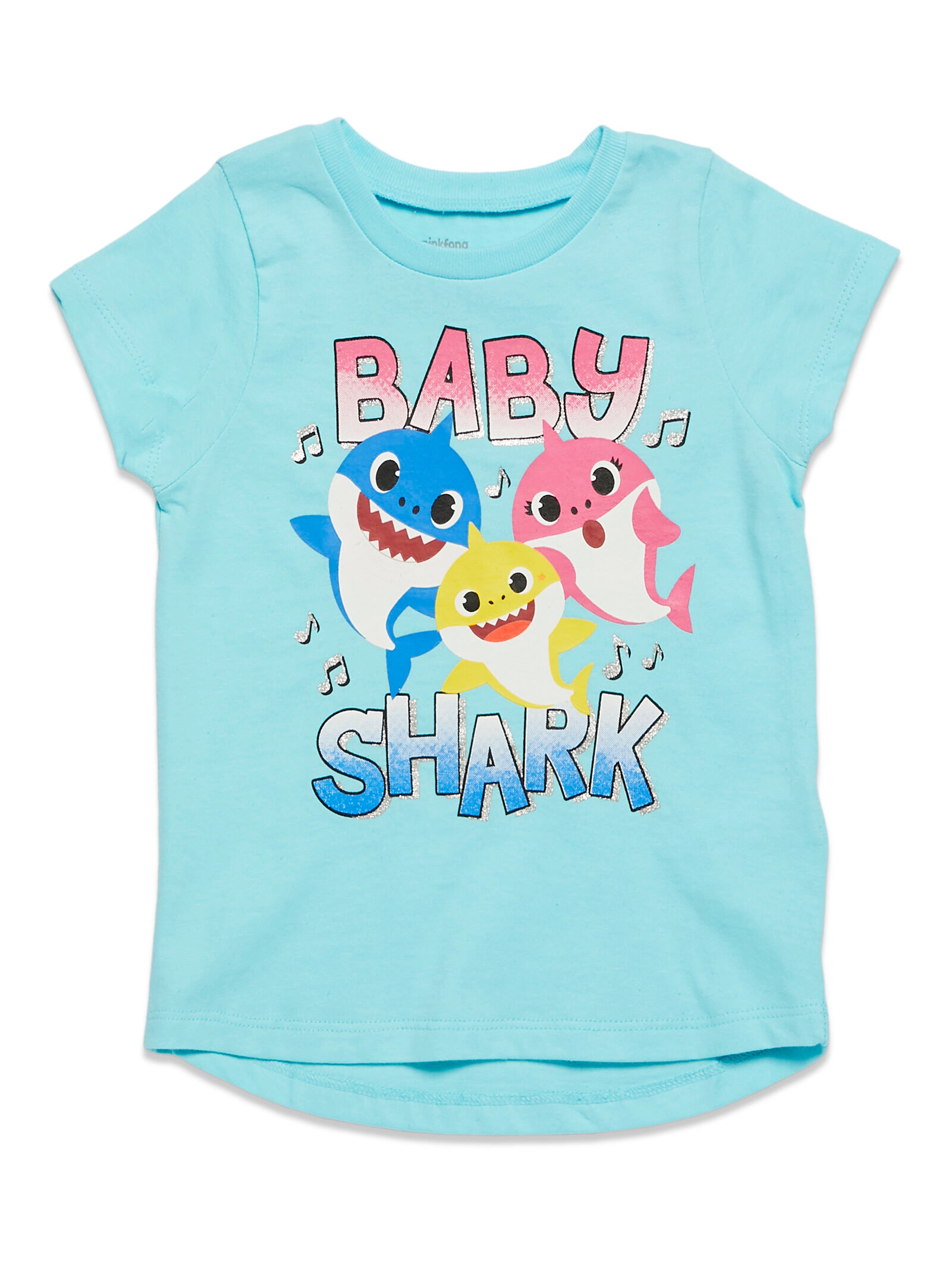 Pinkfong Baby Shark Girls' 3-Pack Glitter T-Shirts