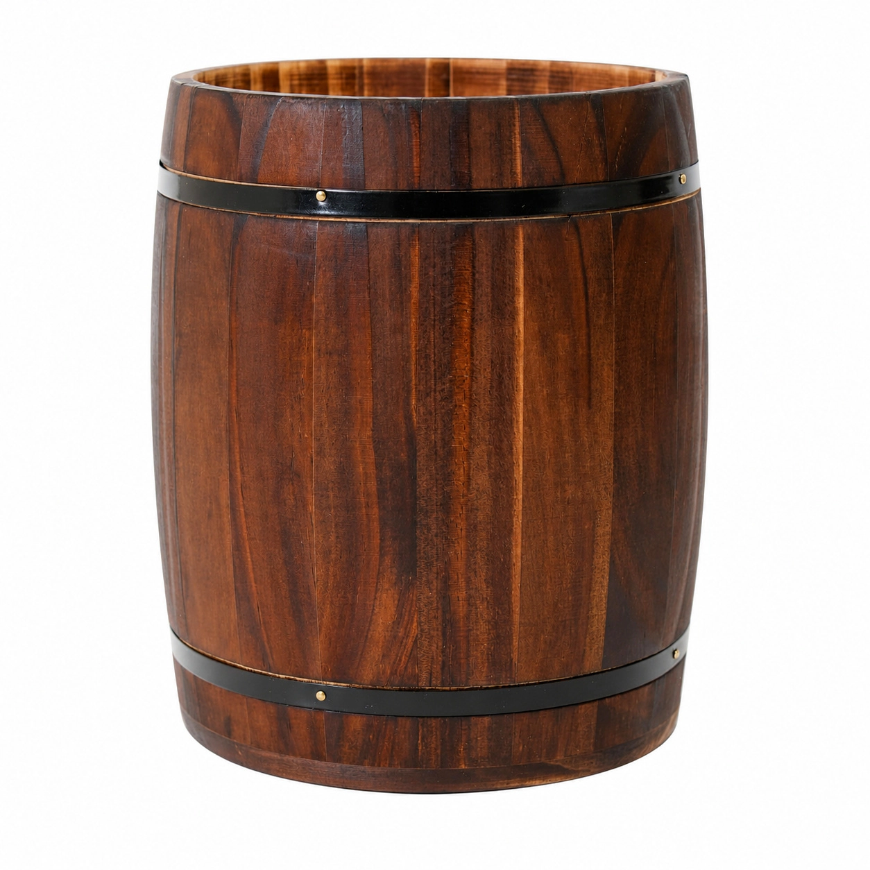 WZK Rustic Farmhouse Wooden Wine Barrel Sturdy Smooth Kitchen Utensil Holder