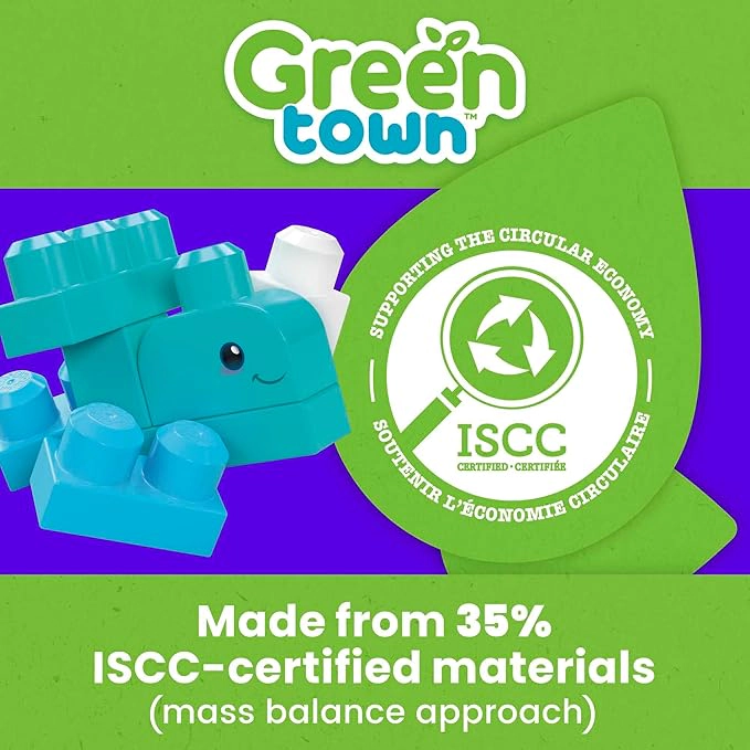MEGA BLOKS Fisher-Price Ocean Time Green Town 70-Piece Eco Play Set