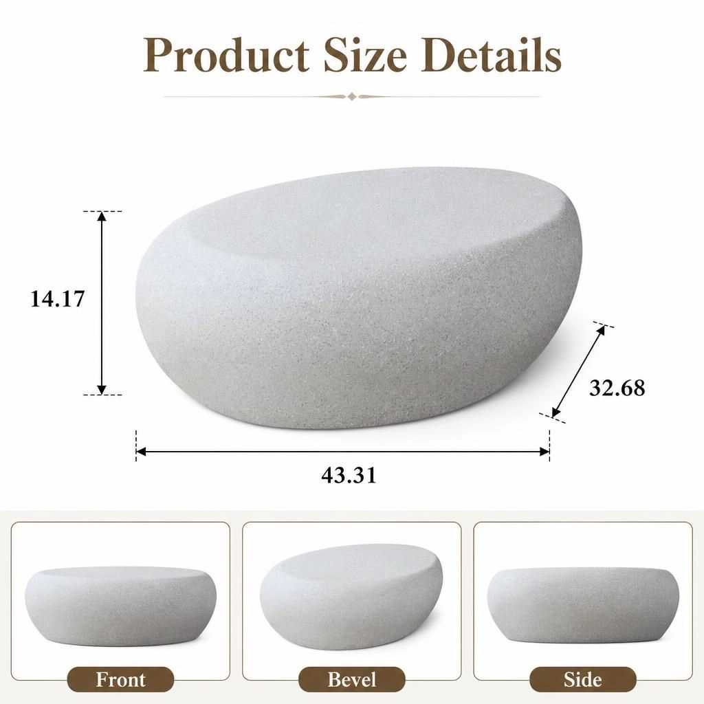 GOODSILO Low Profile Rectangular Fiberglass Accent Table