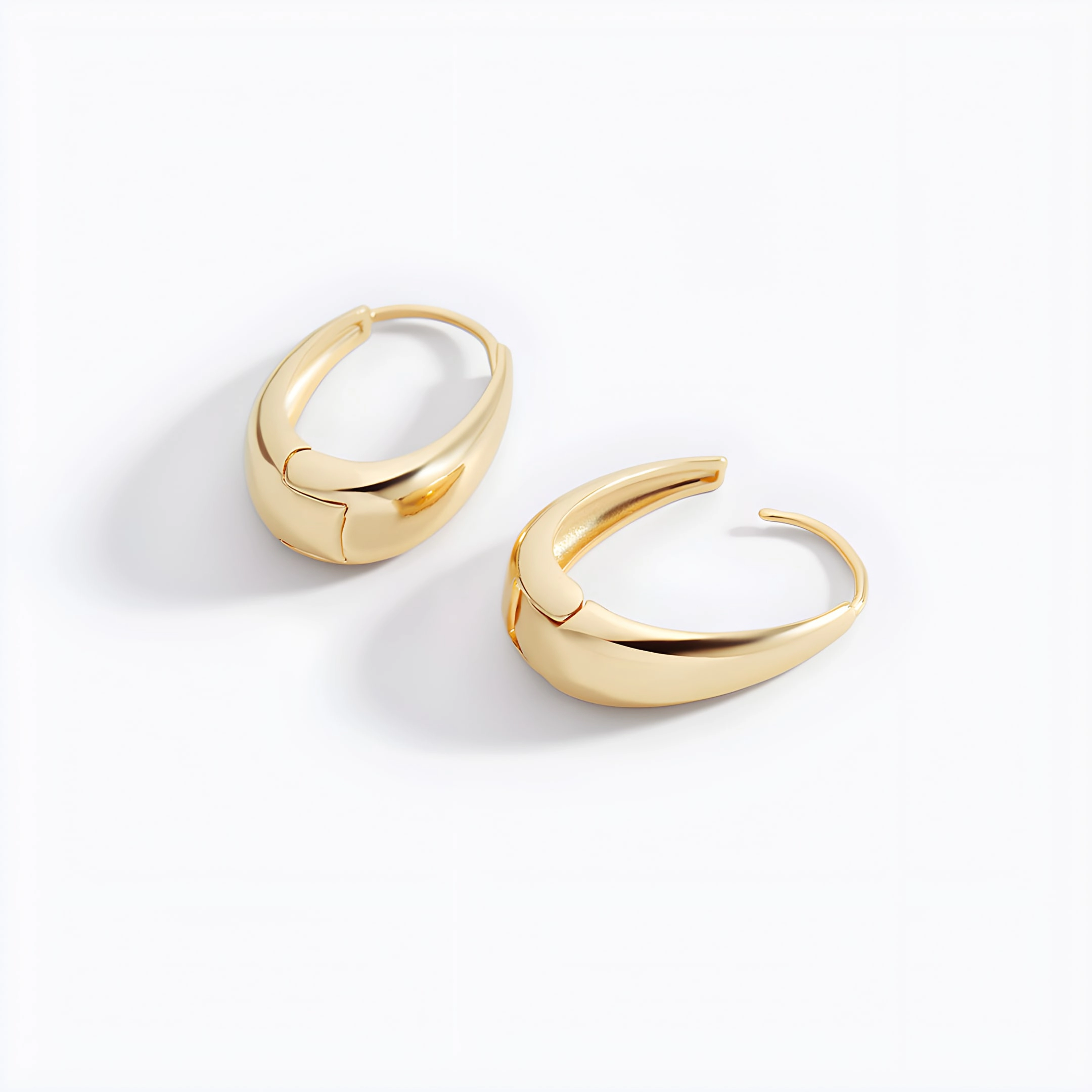 Mint & Lily Women's Chunky Teardrop Hoop Earrings