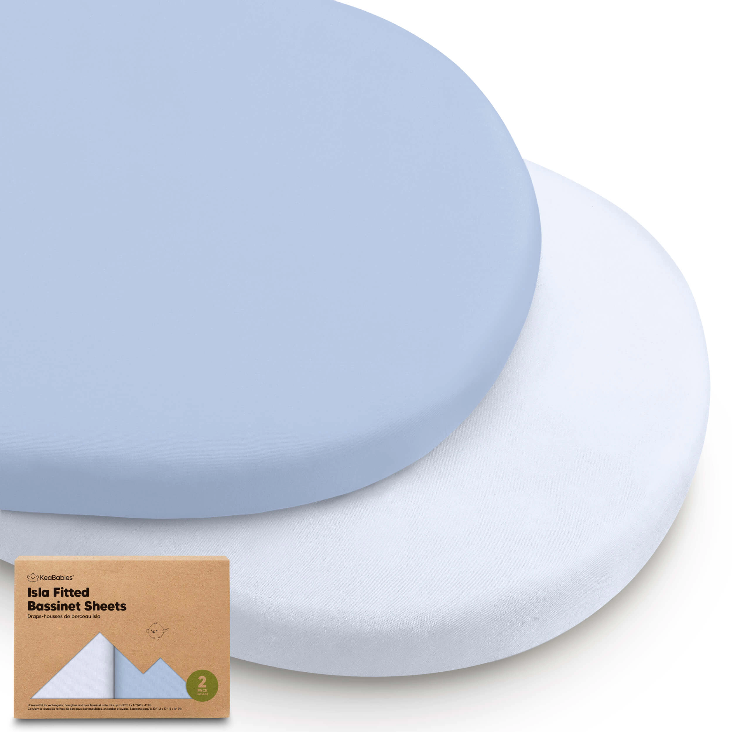 KeaBabies 2-Pack Isla Fitted Bassinet Sheets