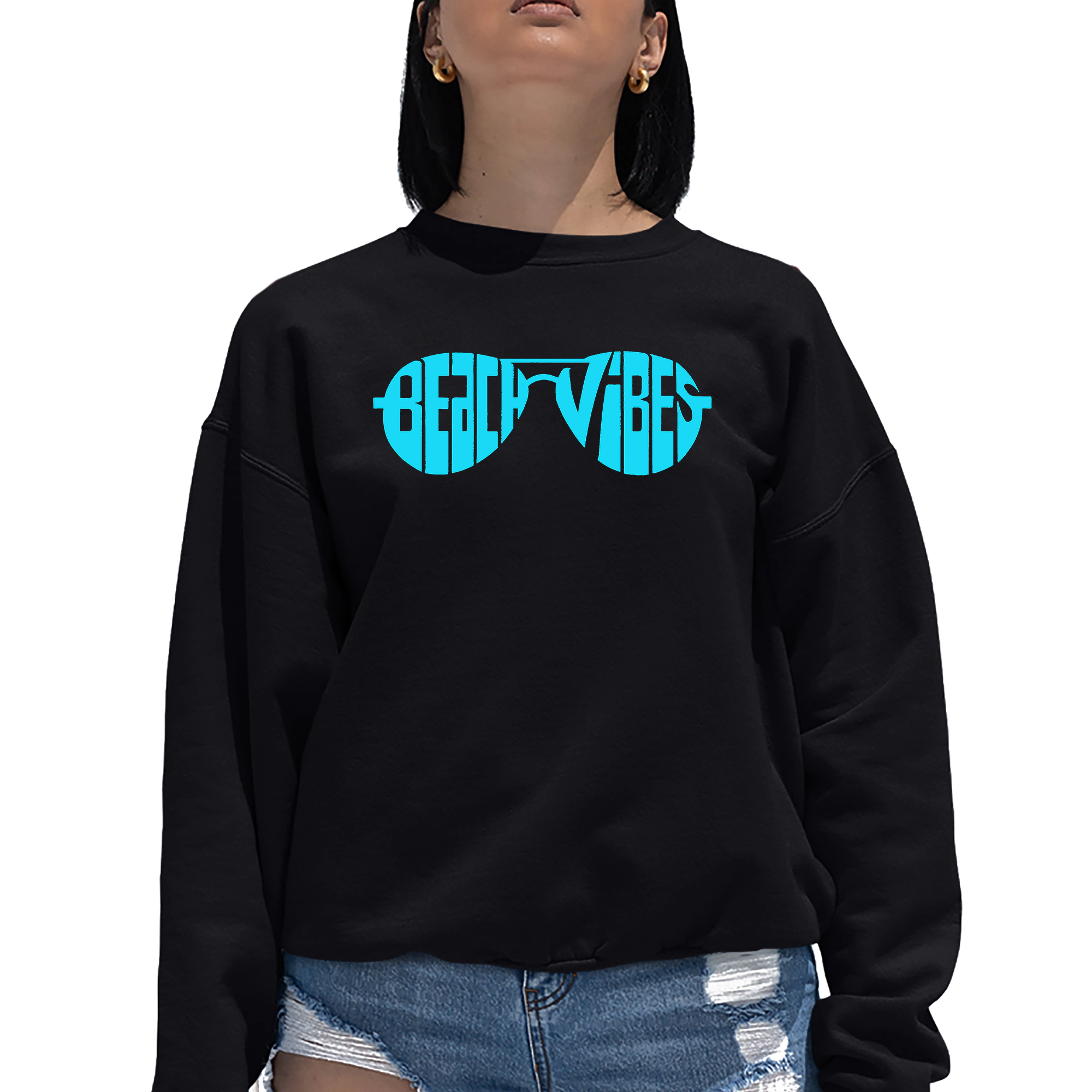LA Pop Art Beach Vibes - Women's Word Crewneck Sweatshirt