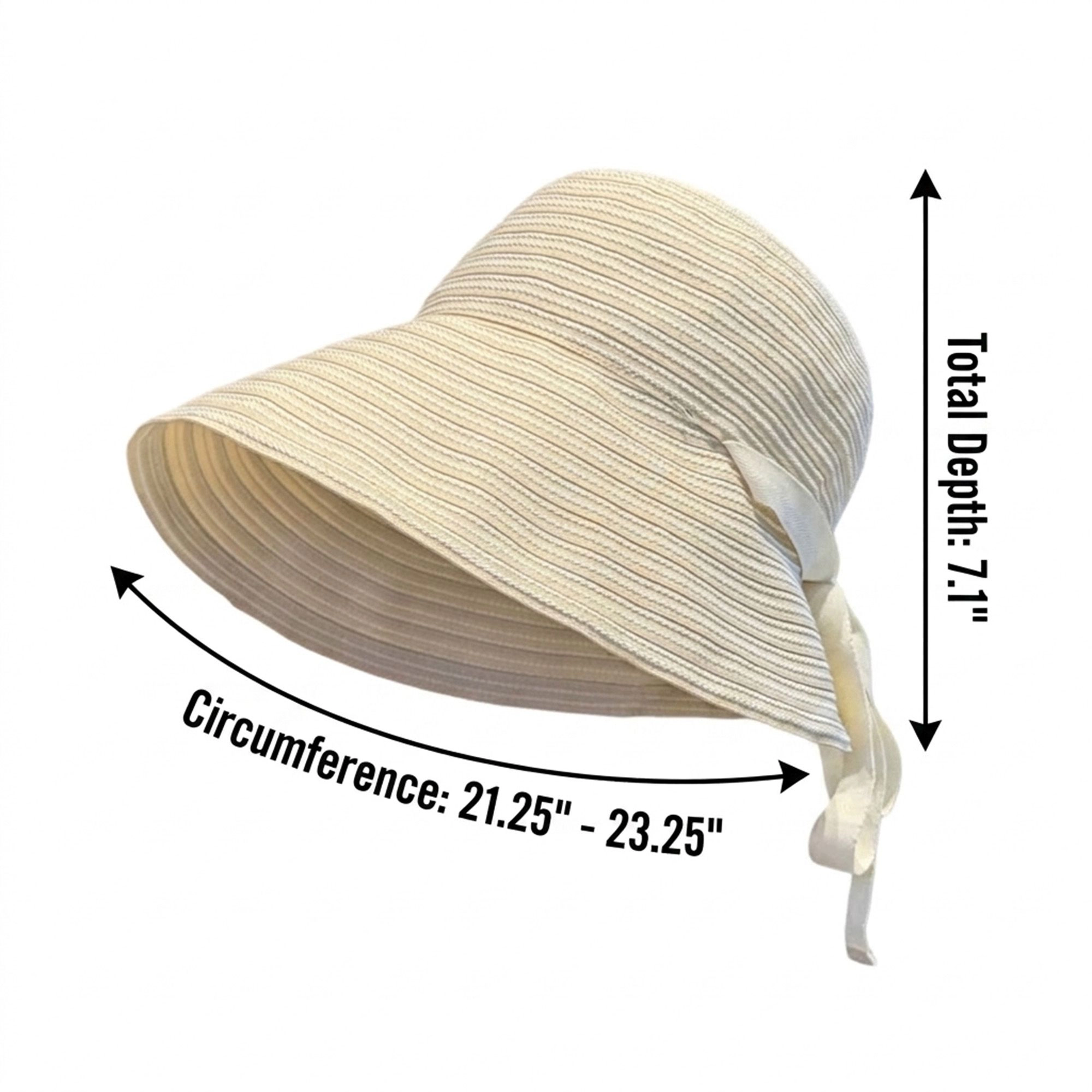 Anna-Kaci Women's Striped Wide Brim Sun Hat with Tie Back